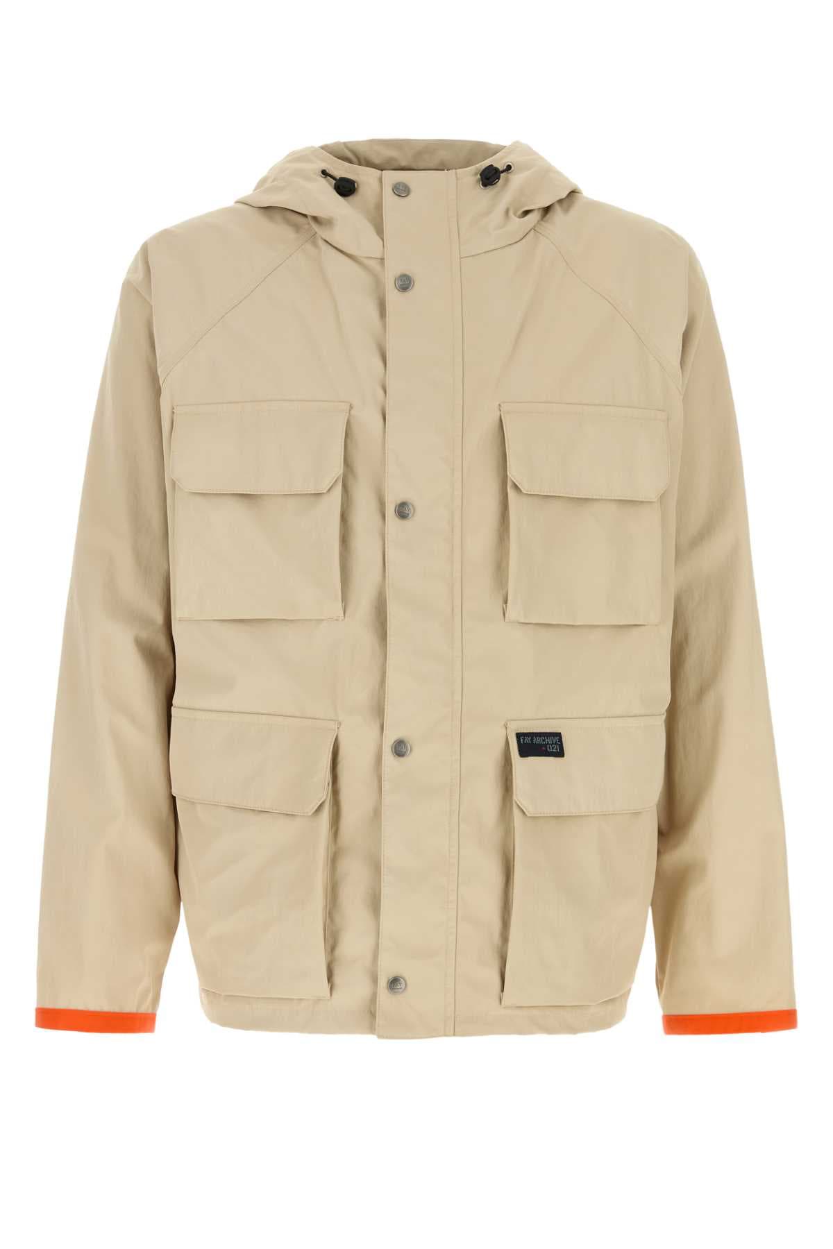 Beige nylon windbreaker