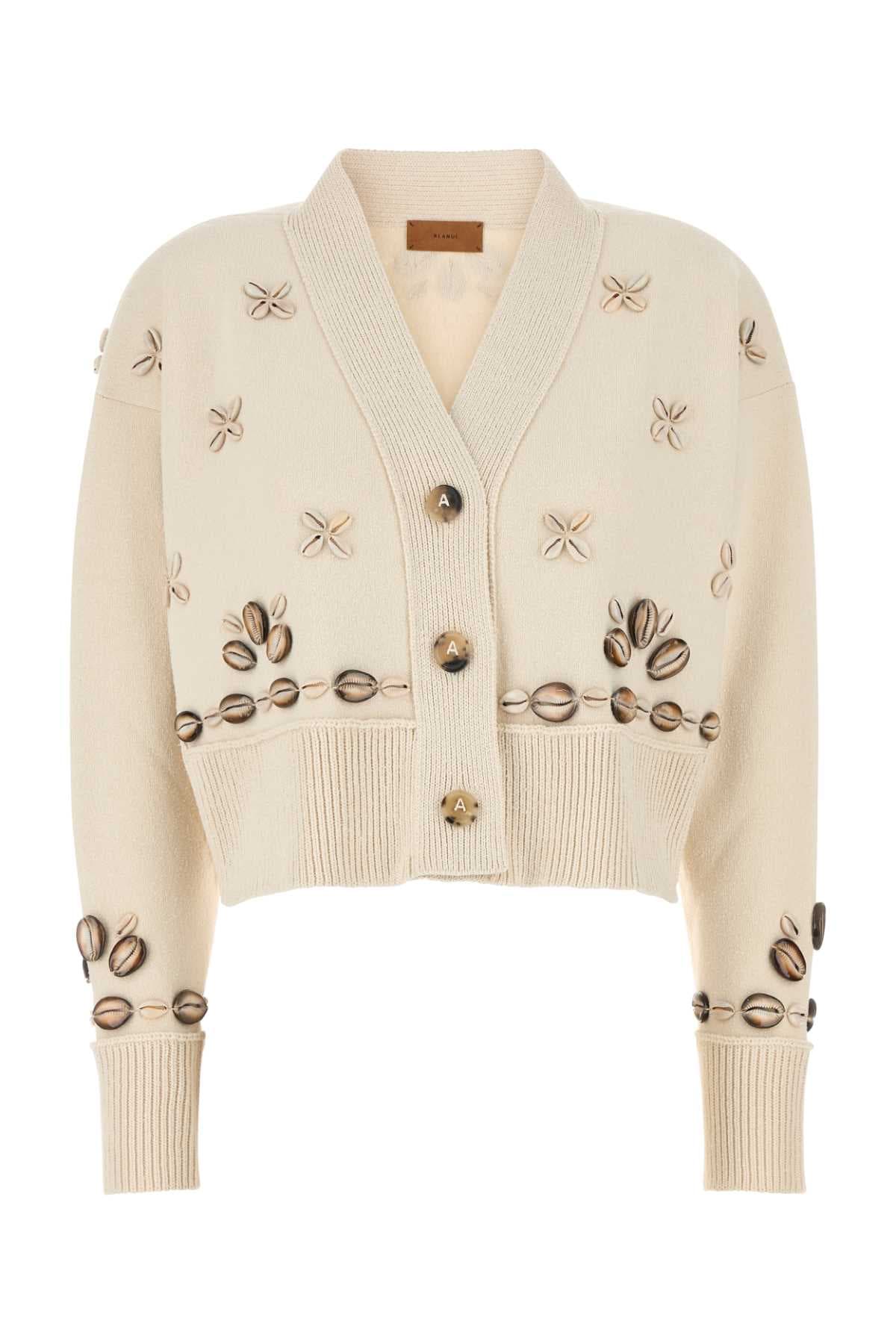 Ivory silk blend oversize Ocean Dream cardigan