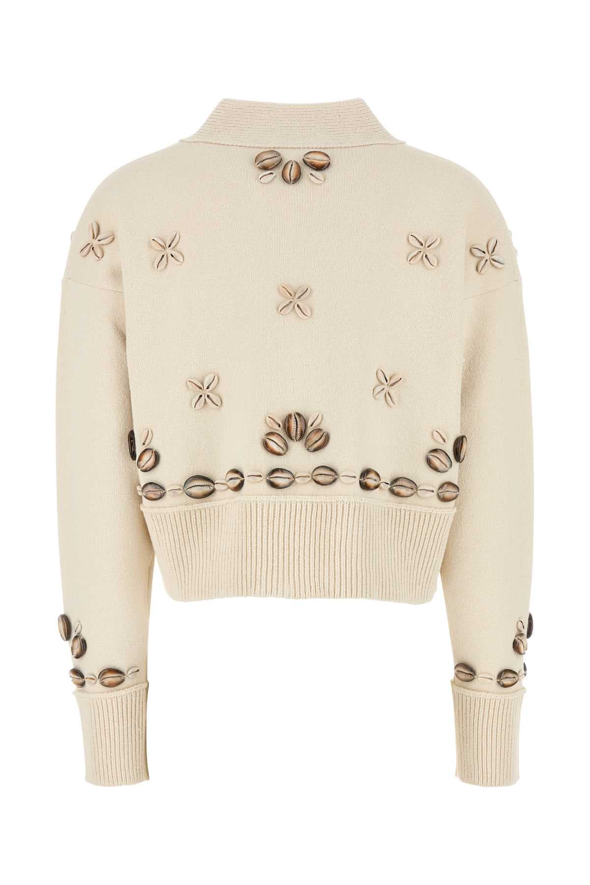 Ivory silk blend oversize Ocean Dream cardigan - мініатюра 2