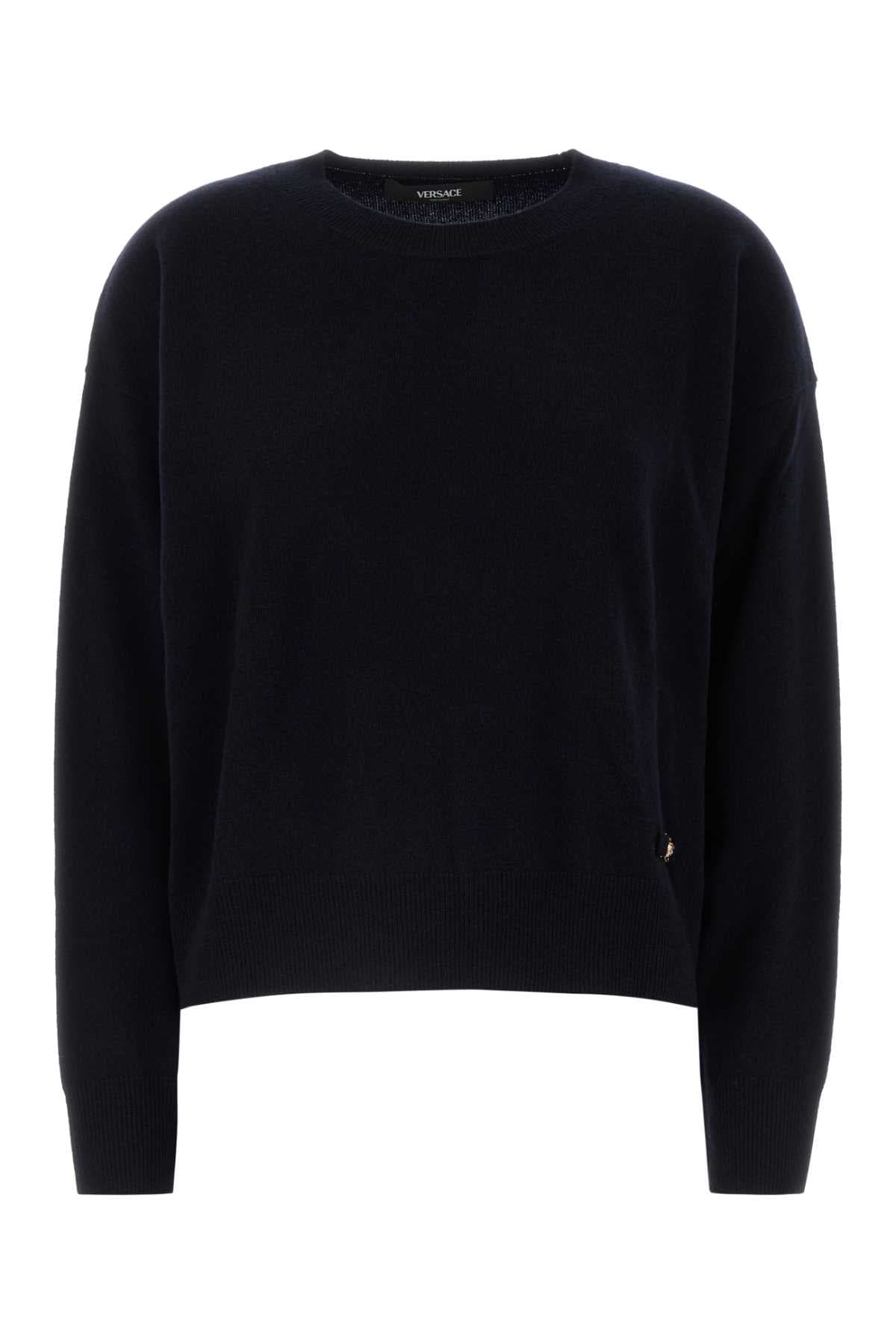 Midnight blue stretch wool blend sweater