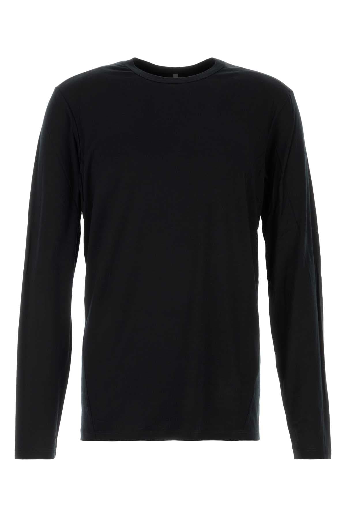 Black wool blend t-shirt