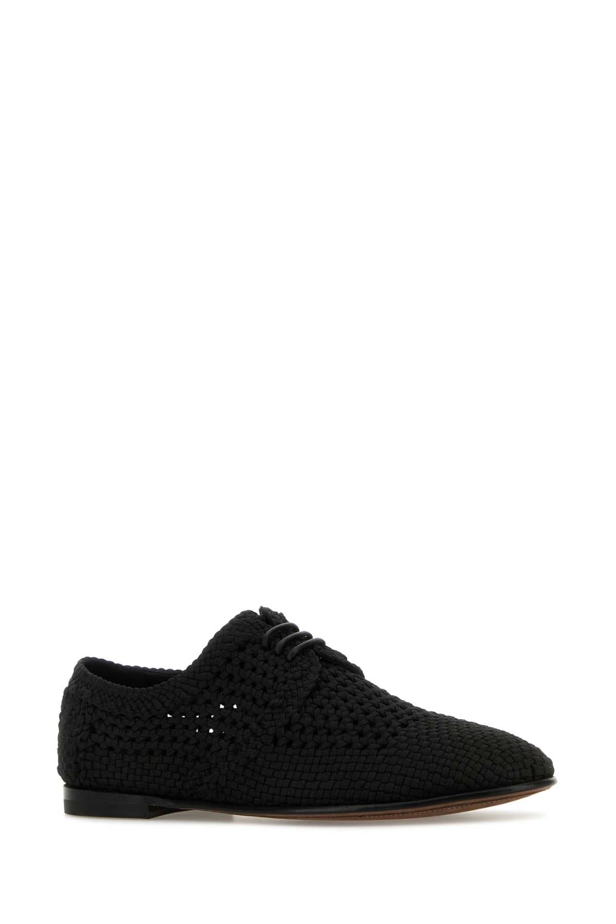 Black crochet lace-up shoes - мініатюра 2