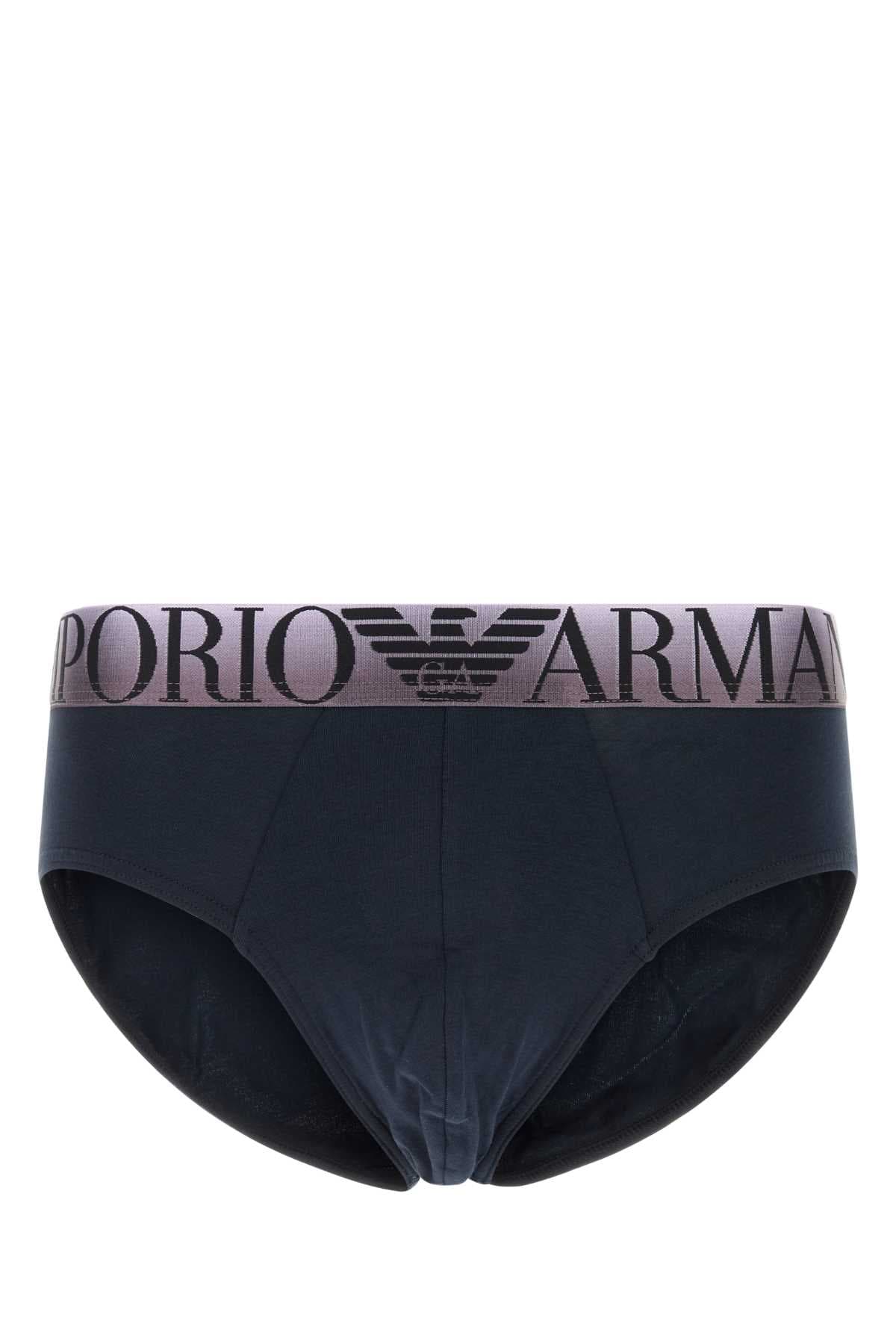 Midnight blue stretch cotton brief