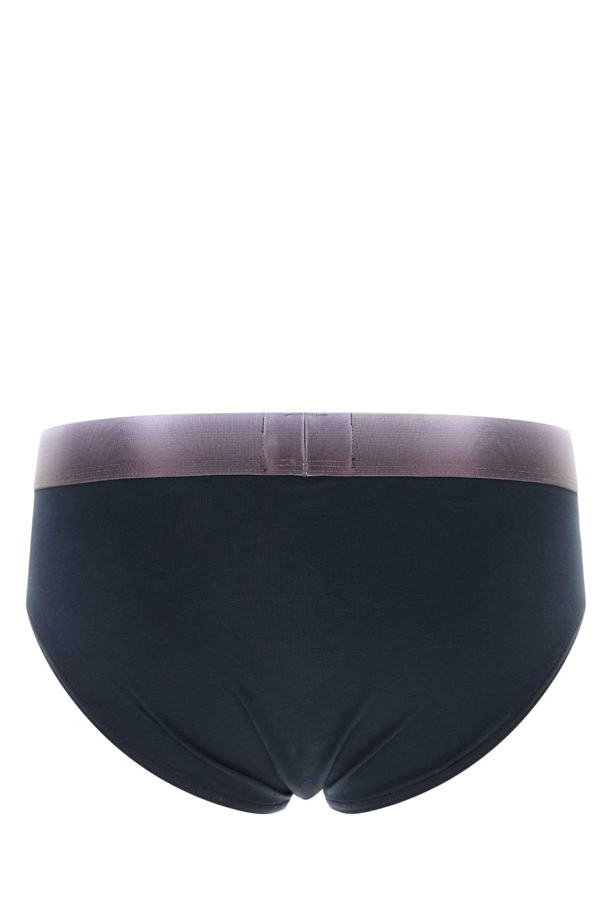 Midnight blue stretch cotton brief - мініатюра 2
