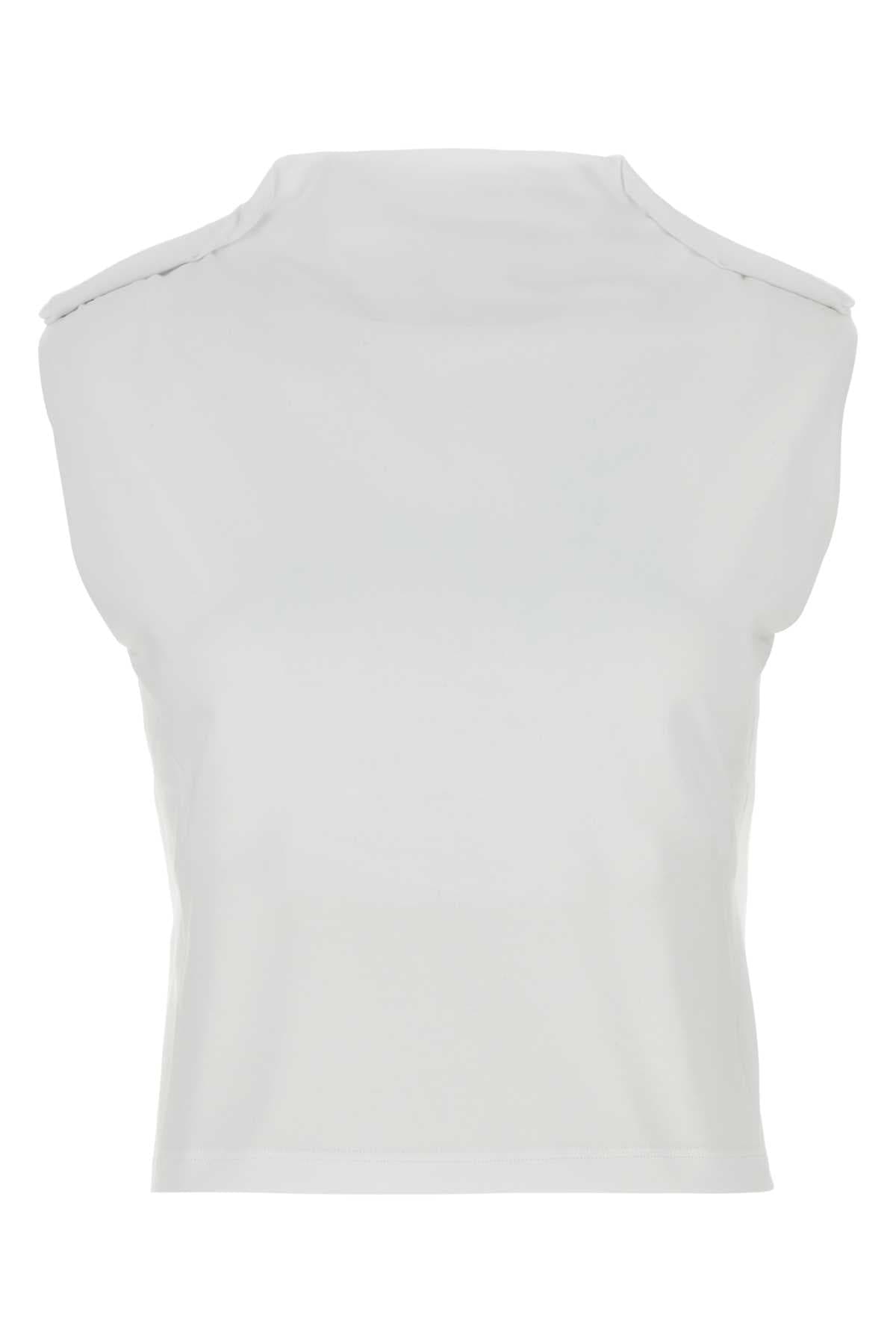 White stretch cotton Glenda top