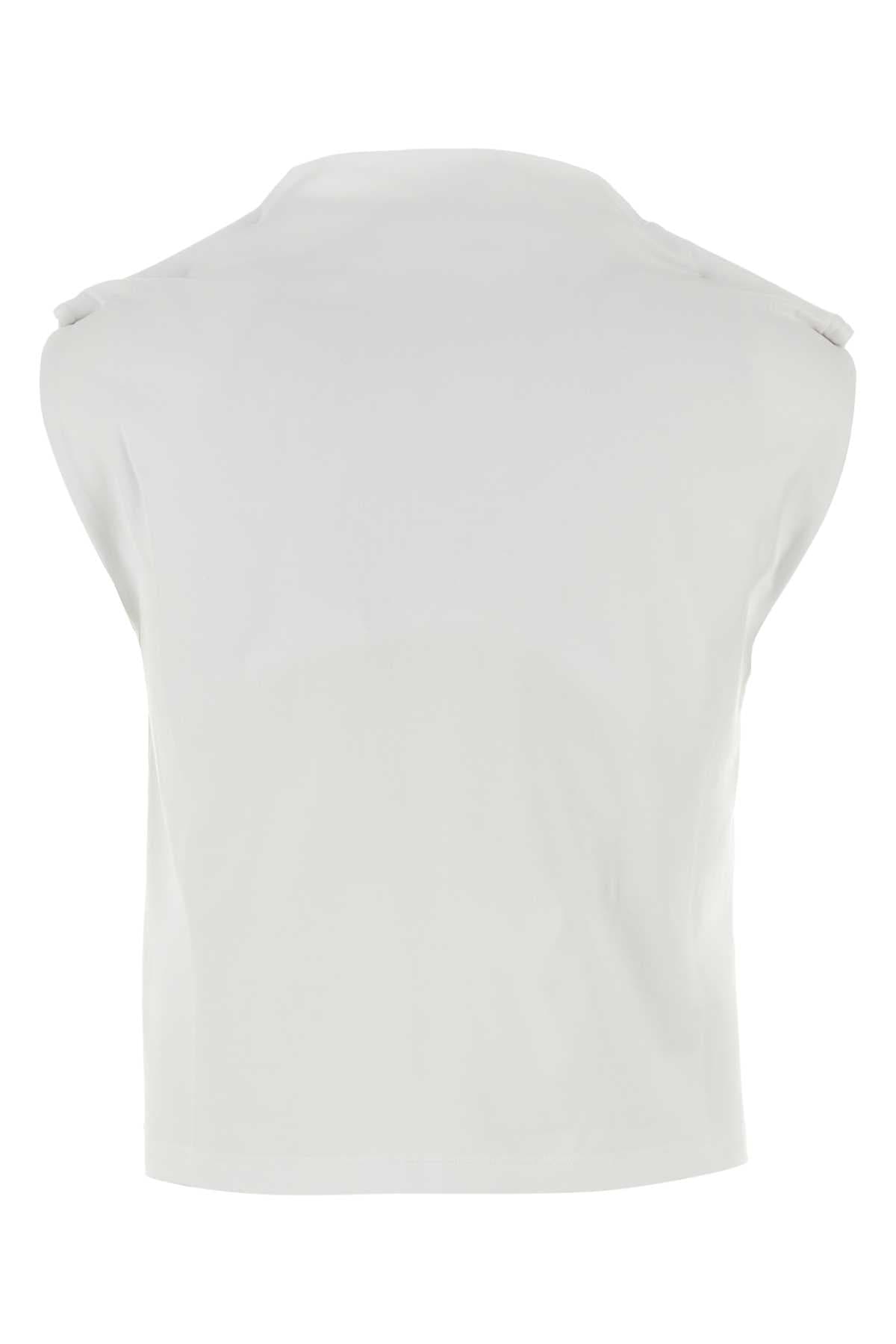 White stretch cotton Glenda top - мініатюра 2
