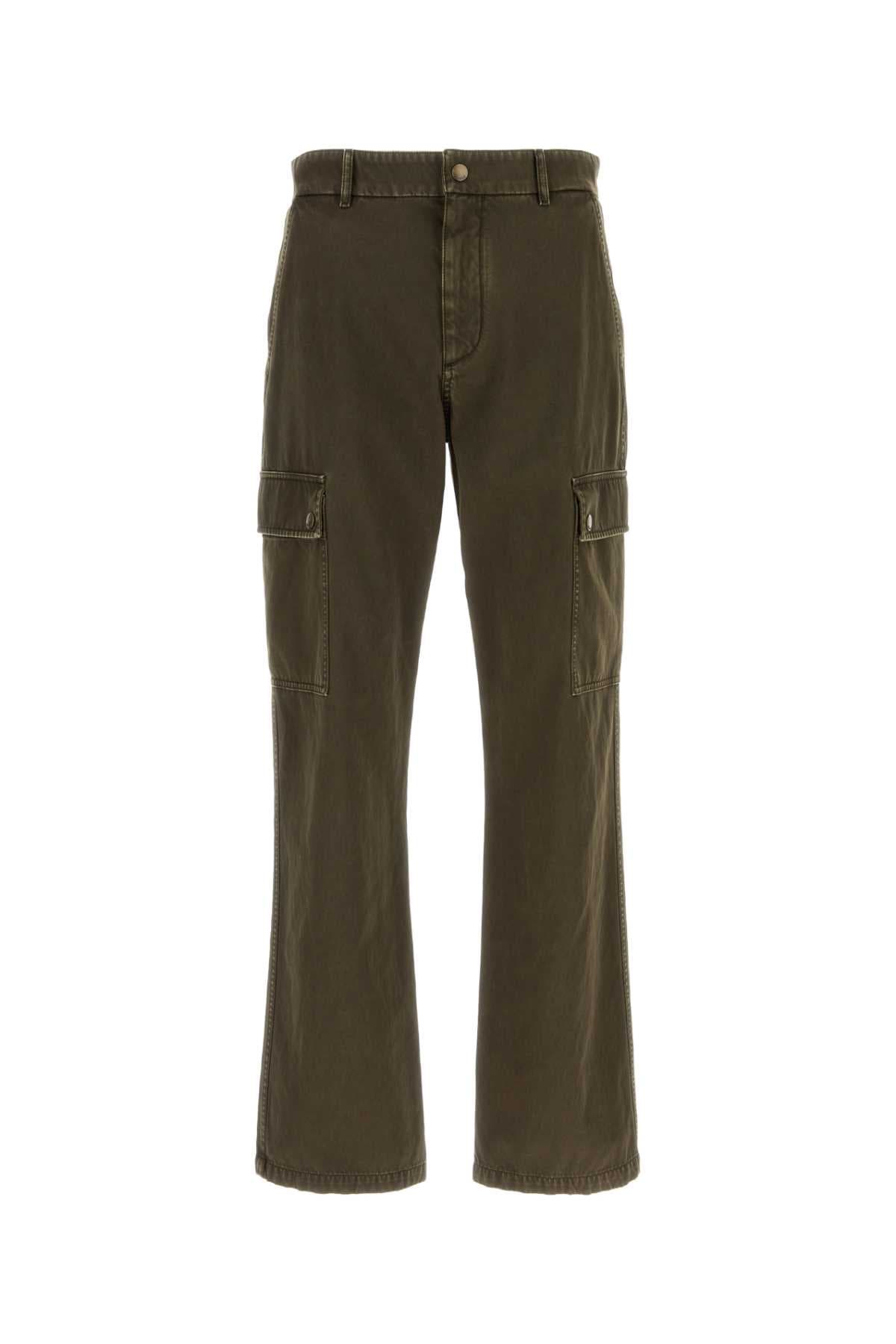 Army green cotton cargo pant