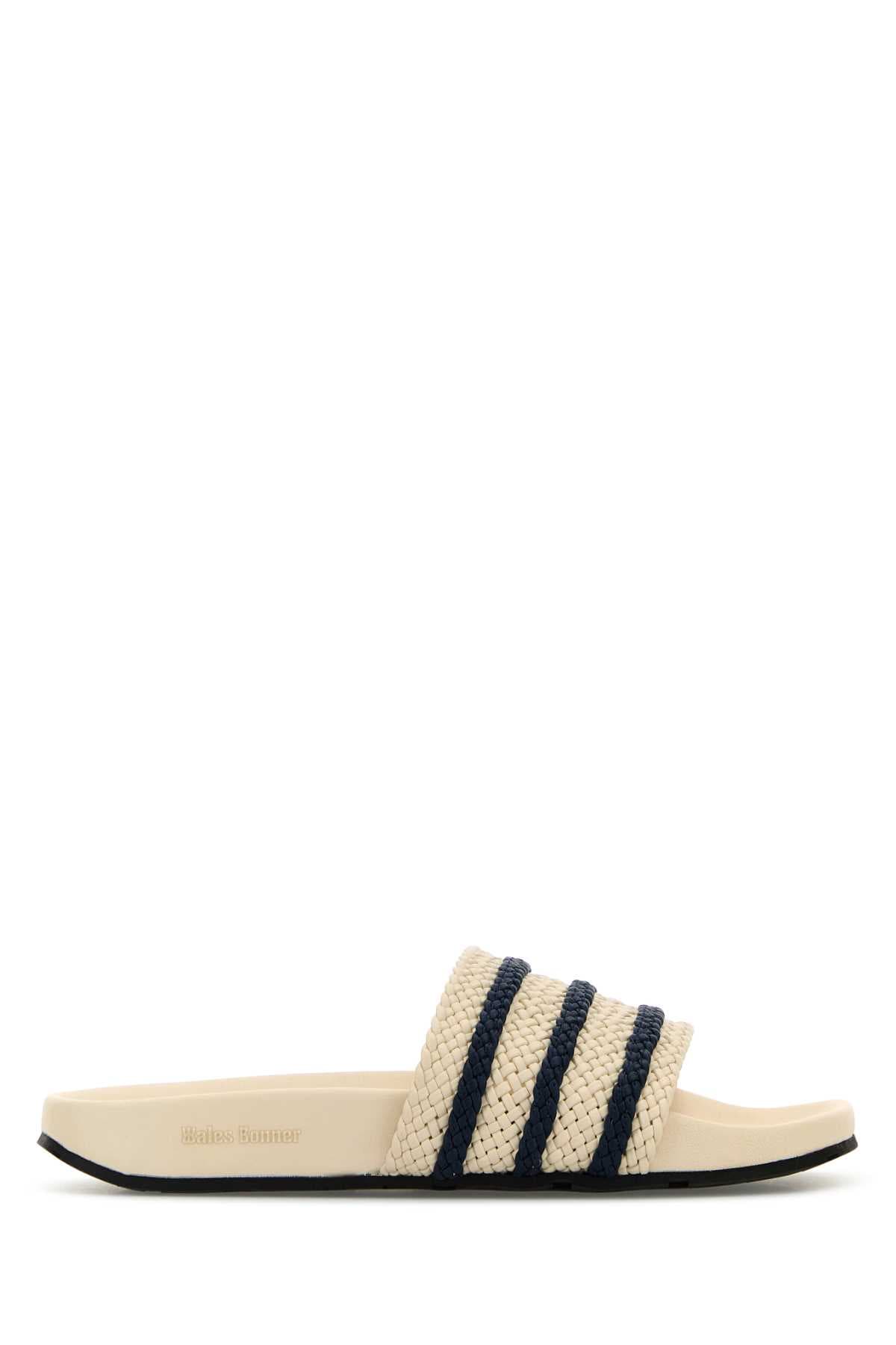 Ivory leather Wales Bonner X Adidas Adilette slippers