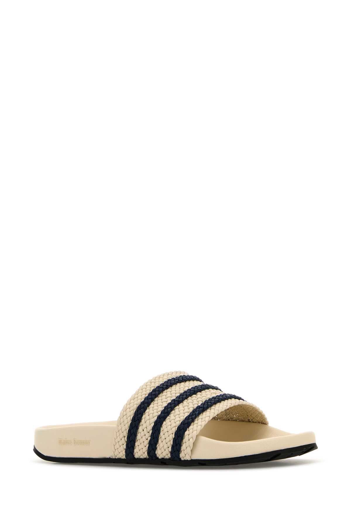 Ivory leather Wales Bonner X Adidas Adilette slippers - мініатюра 2
