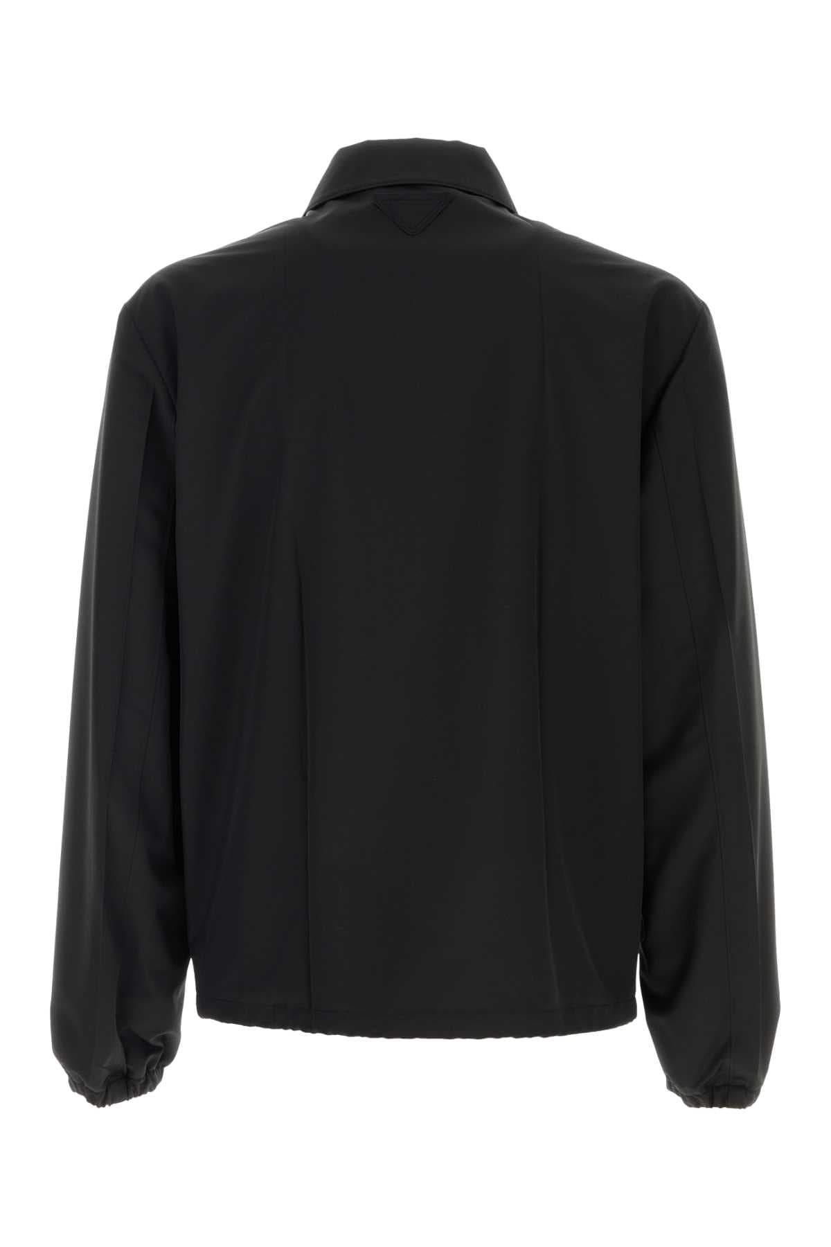 Black wool blend jacket - мініатюра 2