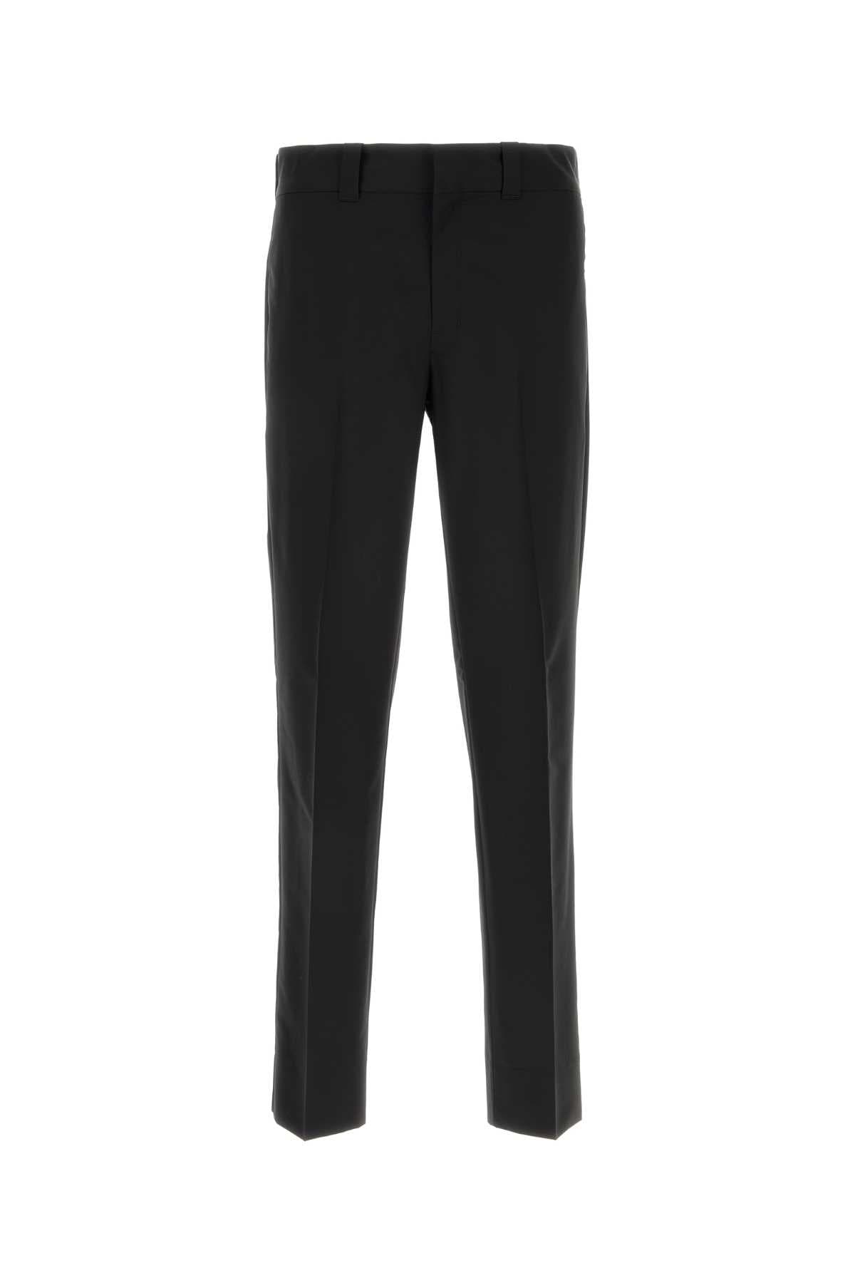 Black wool blend pant