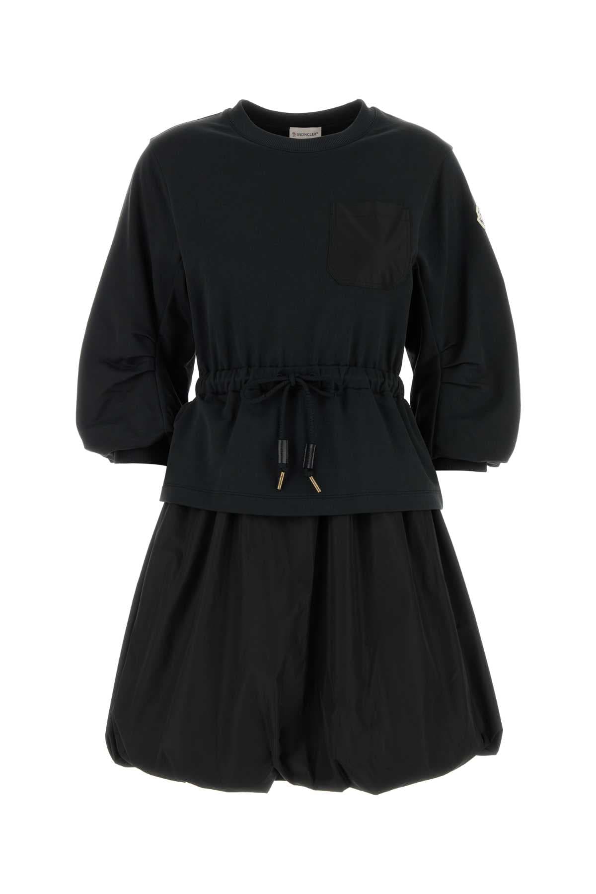 Black cotton sweatshirt dress