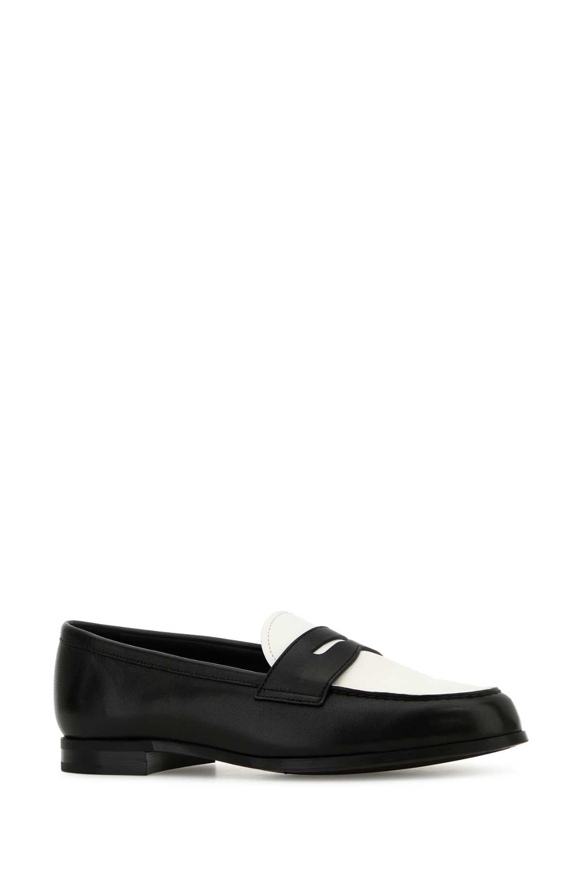 Two-tone leather Natale loafers - мініатюра 2