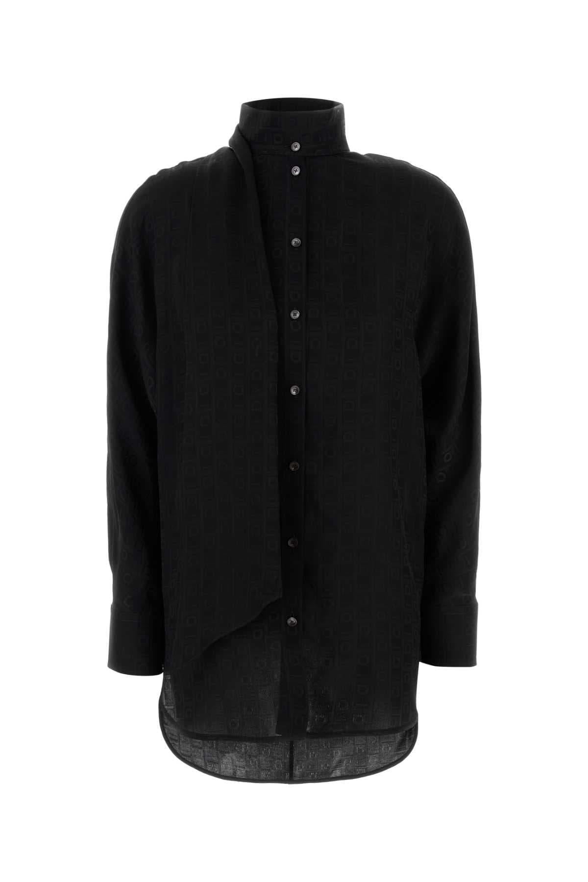 Black silk shirt