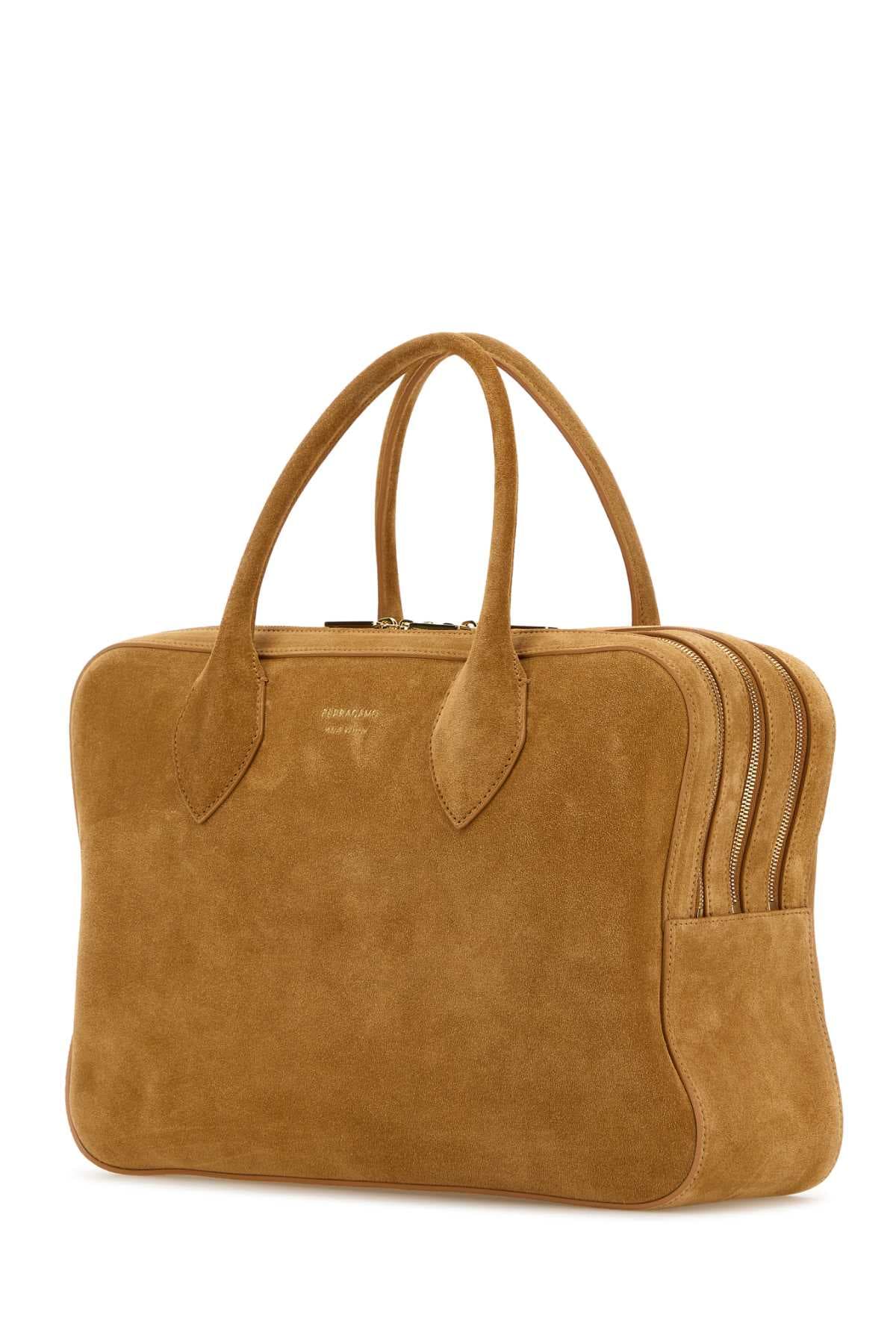 Camel suede medium handbag - мініатюра 2