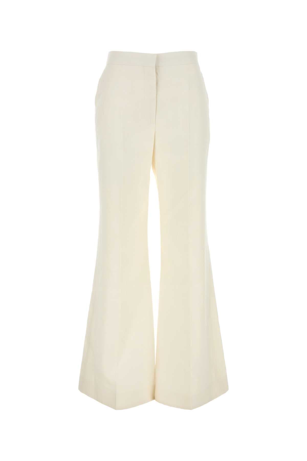 White linen wide-leg pant