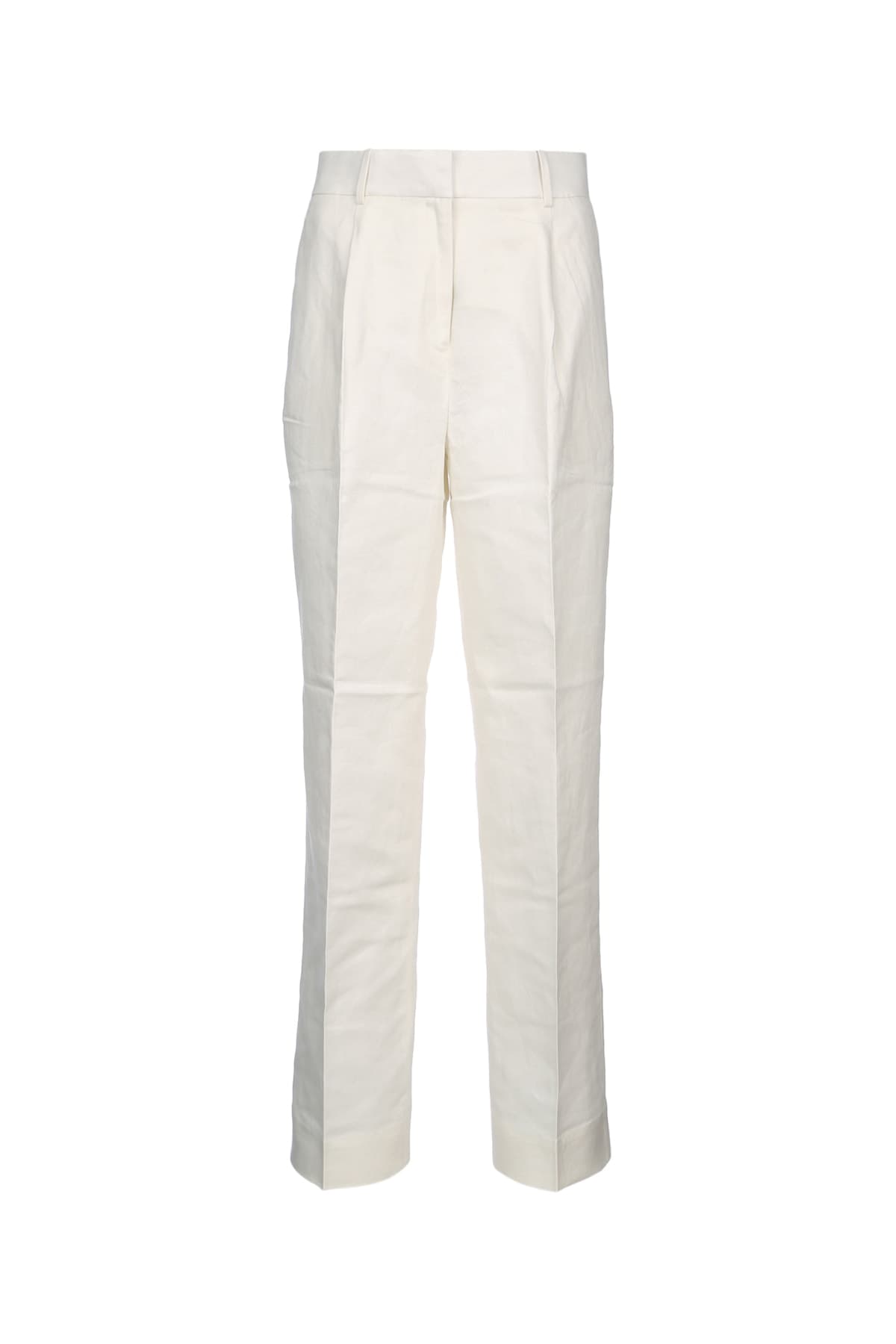 STRUCTURED LINEN PLEATED PANT