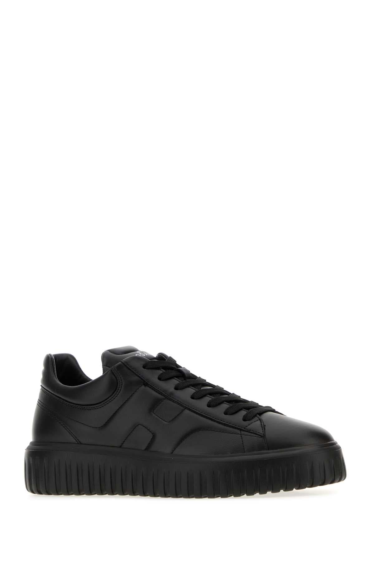 Black leather H-Stripes sneakers - мініатюра 2