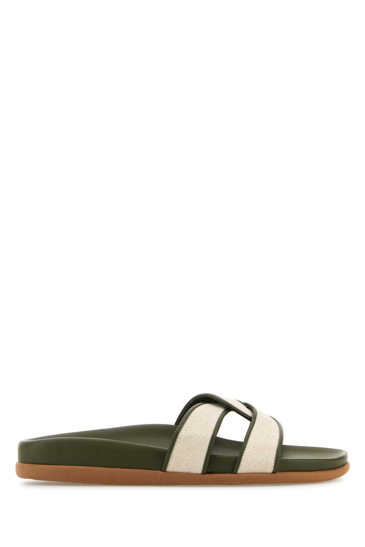 Two-tone canvas Desmos slippers