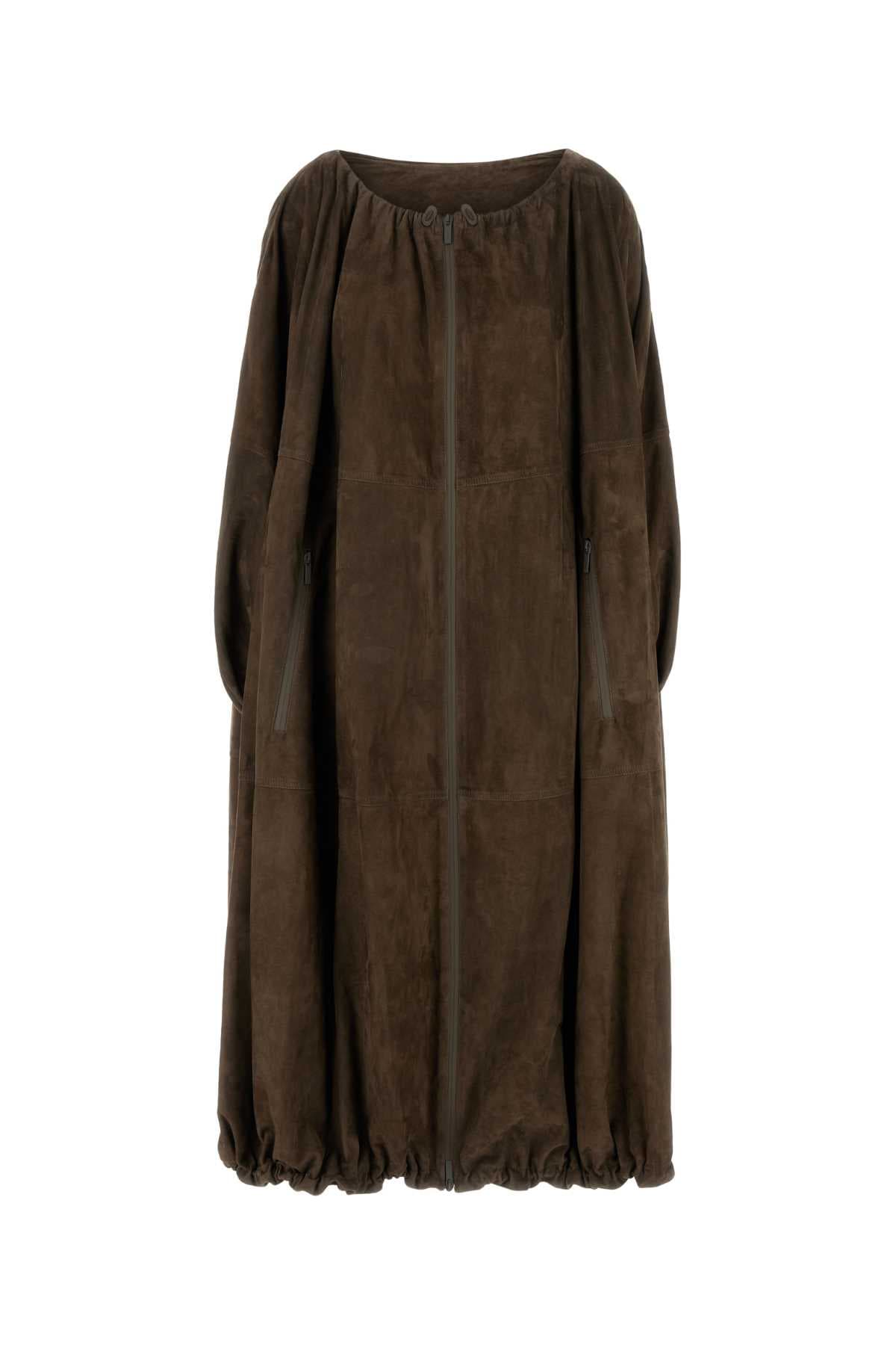 Brown suede overcoat