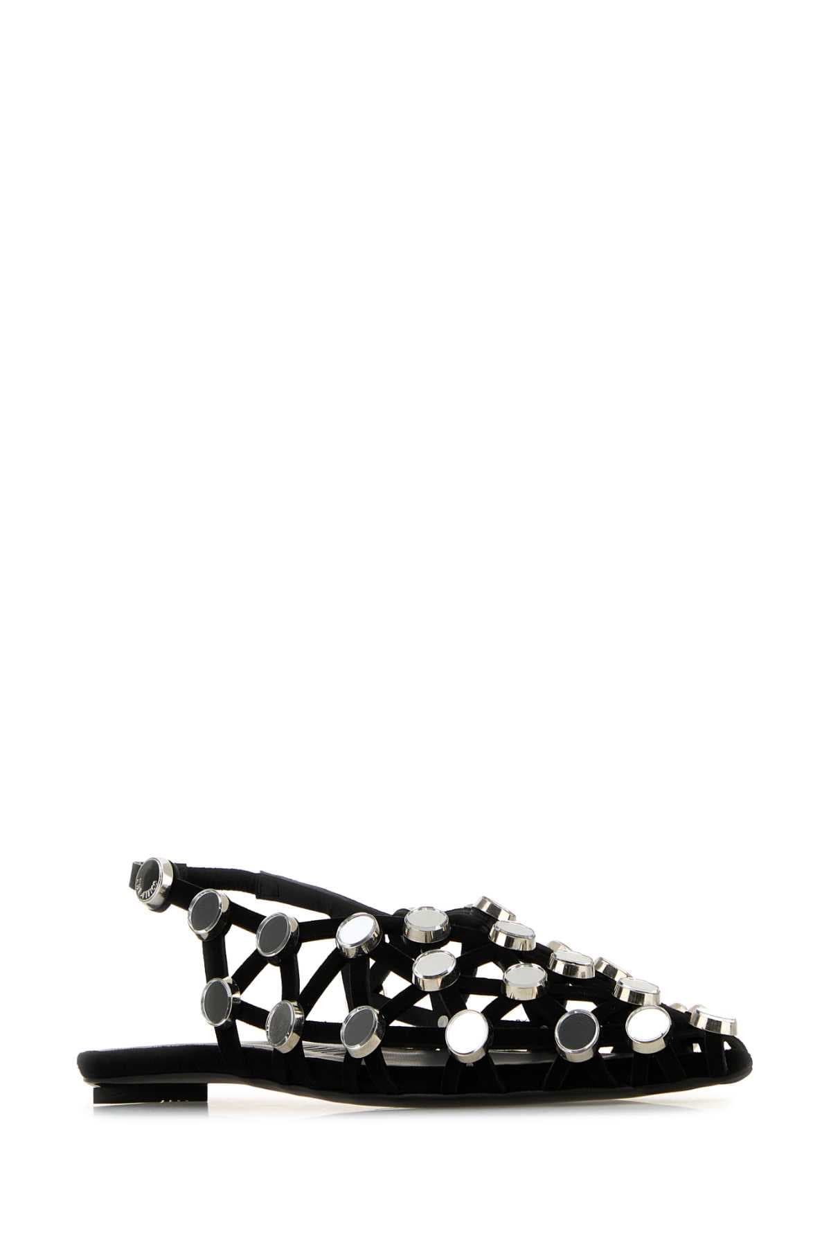 Black suede Grid ballerinas - мініатюра 2