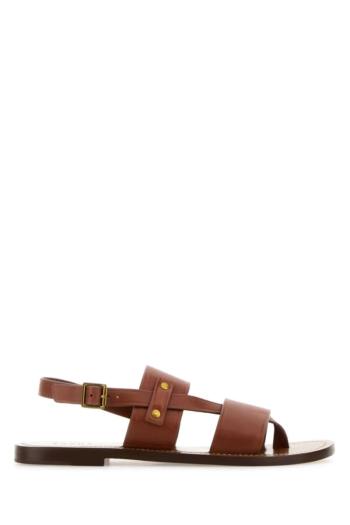 Caramel leather Amazonia thong sandals