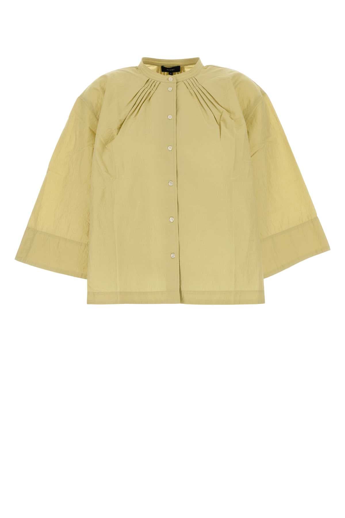 Pistachio green cotton blend oversize Bucarest shirt