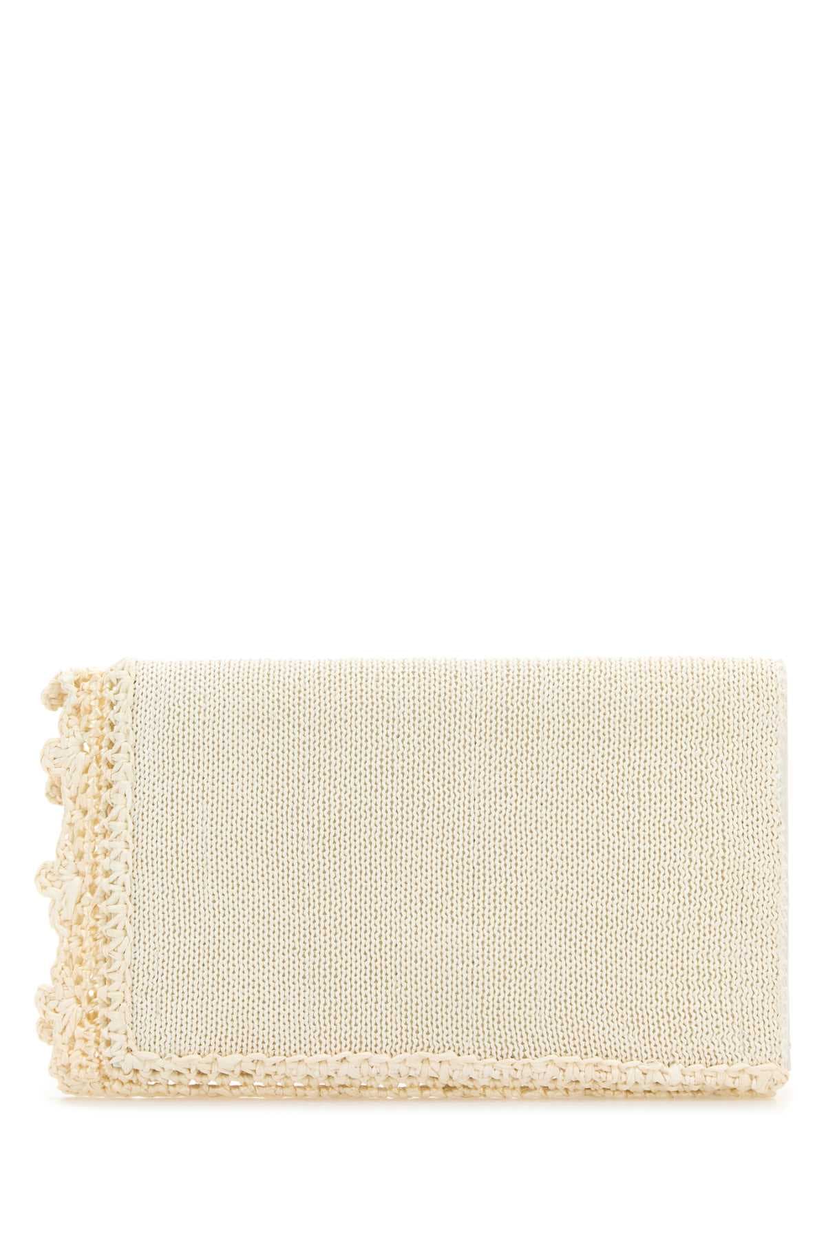 Ivory crochet clutch