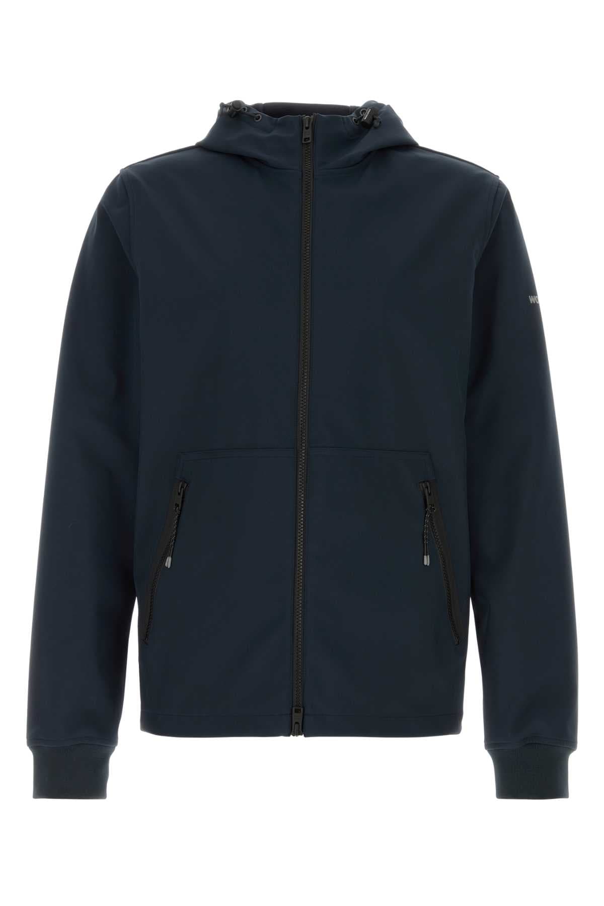 Navy blue stretch polyester jacket