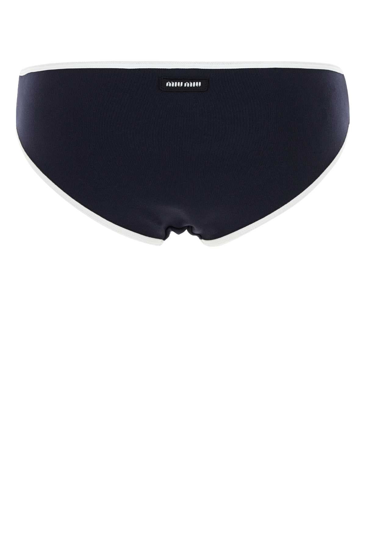 Midnight blue stretch nylon bikini bottom - мініатюра 2