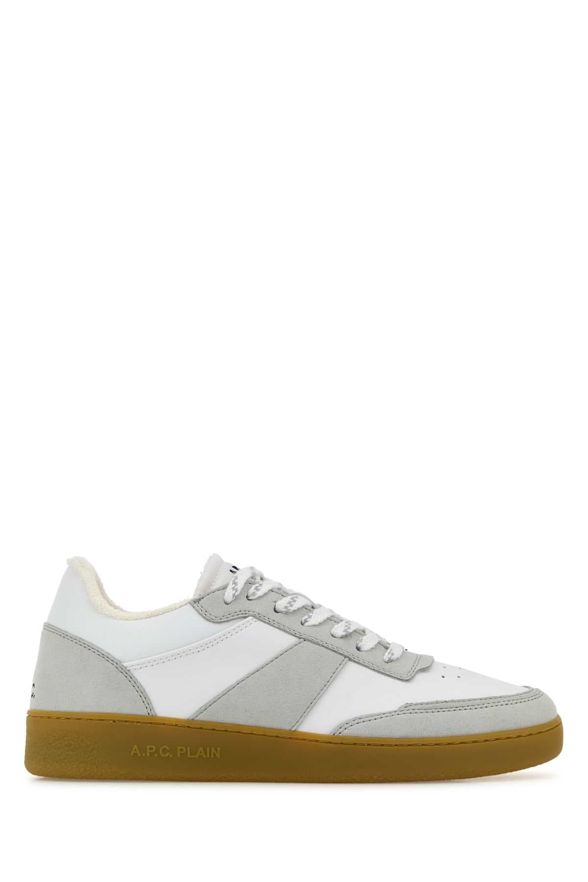 Two-tone synthetic leather Plain sneakers