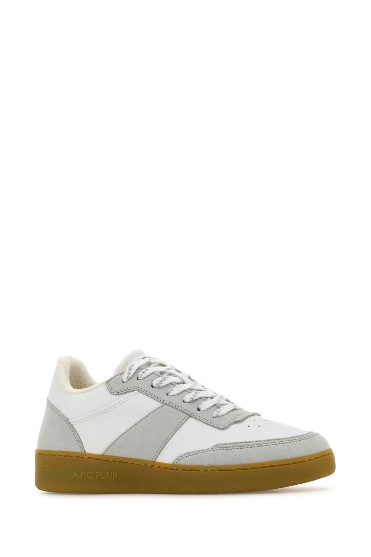 Two-tone synthetic leather Plain sneakers - мініатюра 2