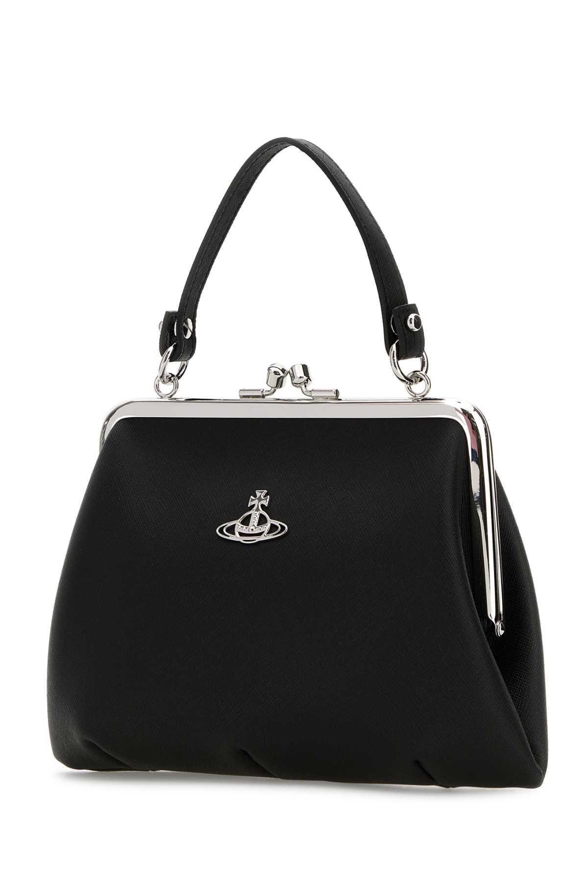 Black synthetic leather Granny handbag - мініатюра 2