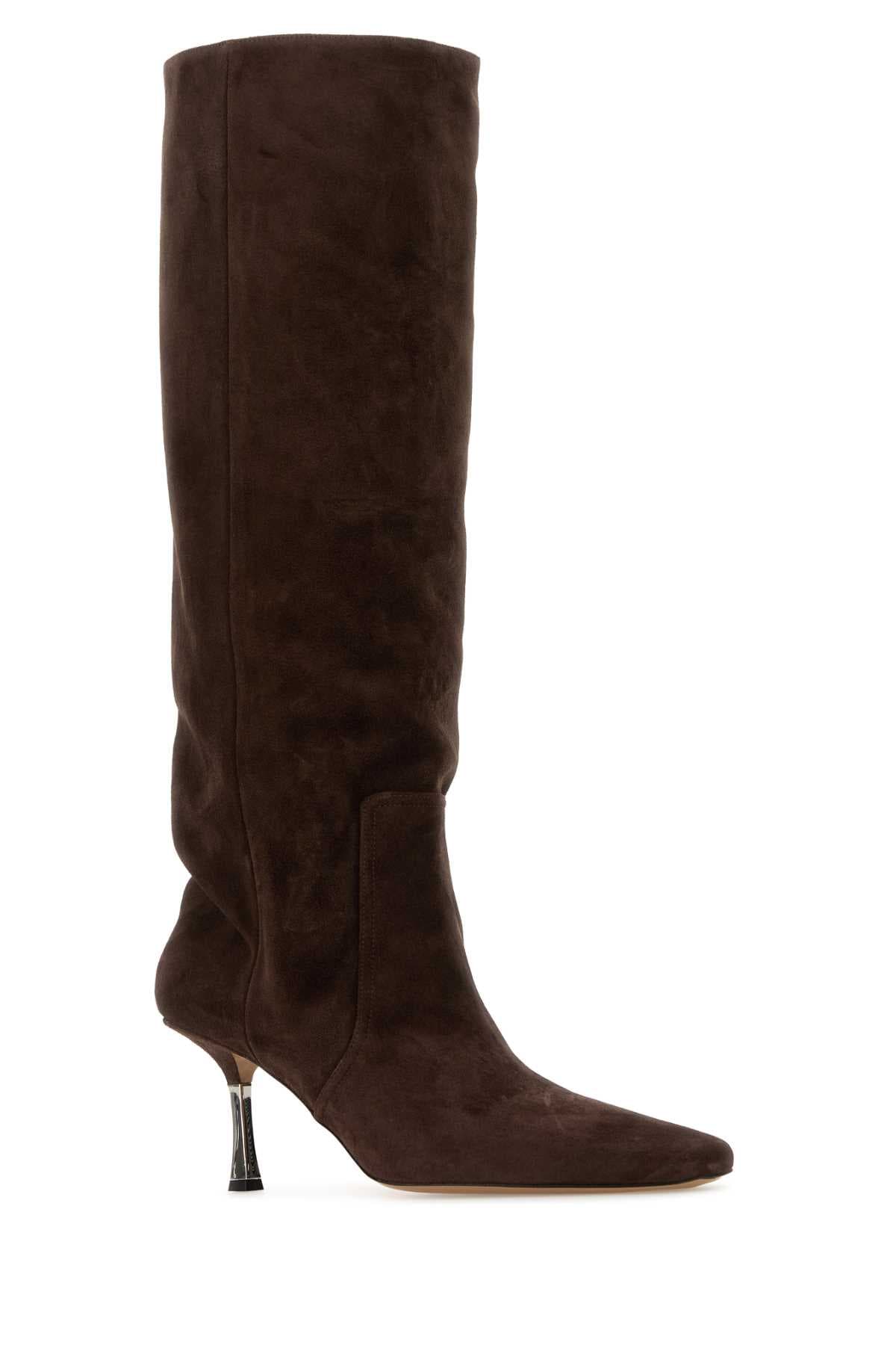 Chocolate suede Bettina boots - мініатюра 2