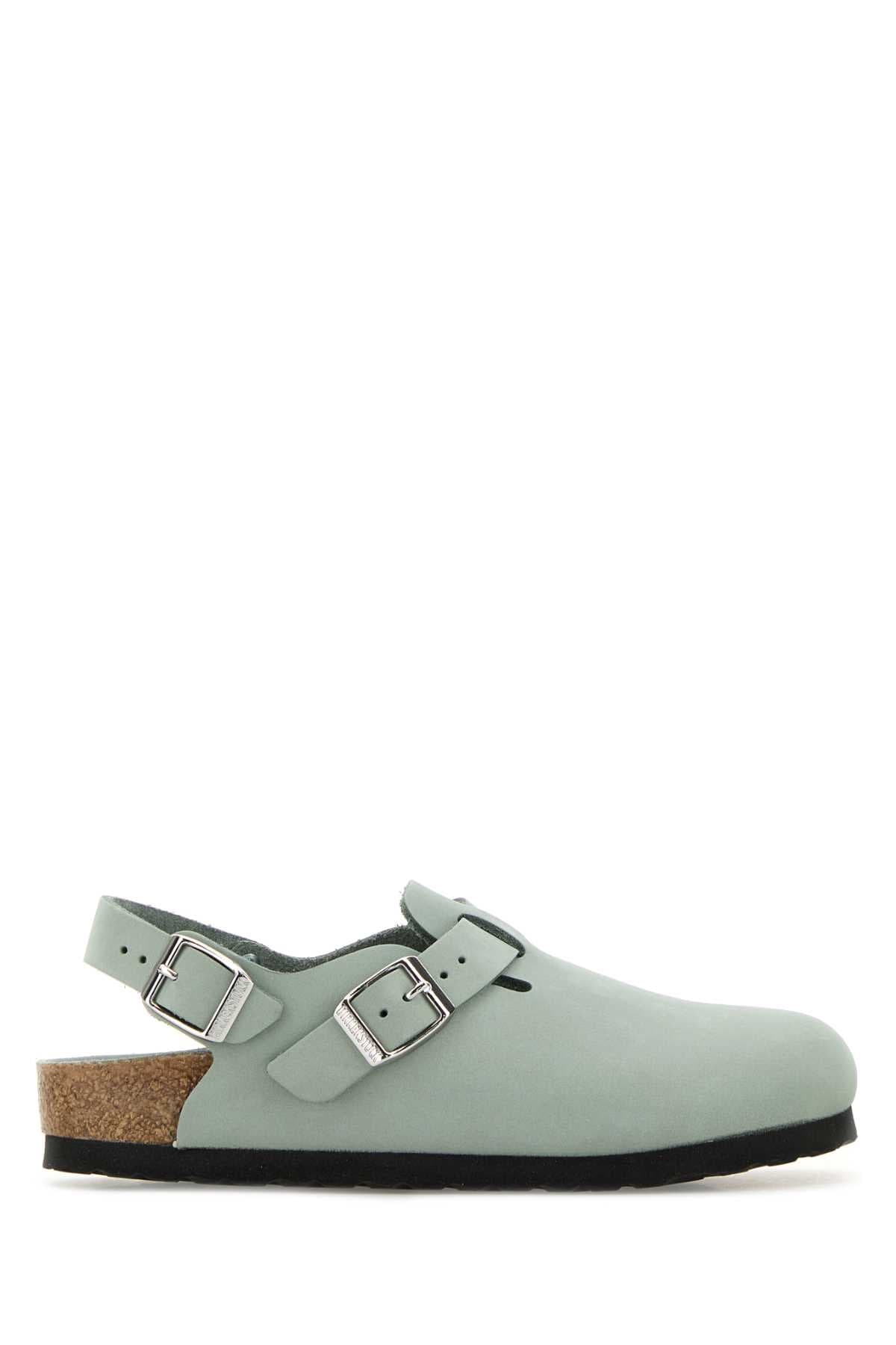 Mint green suede Tokyo slippers