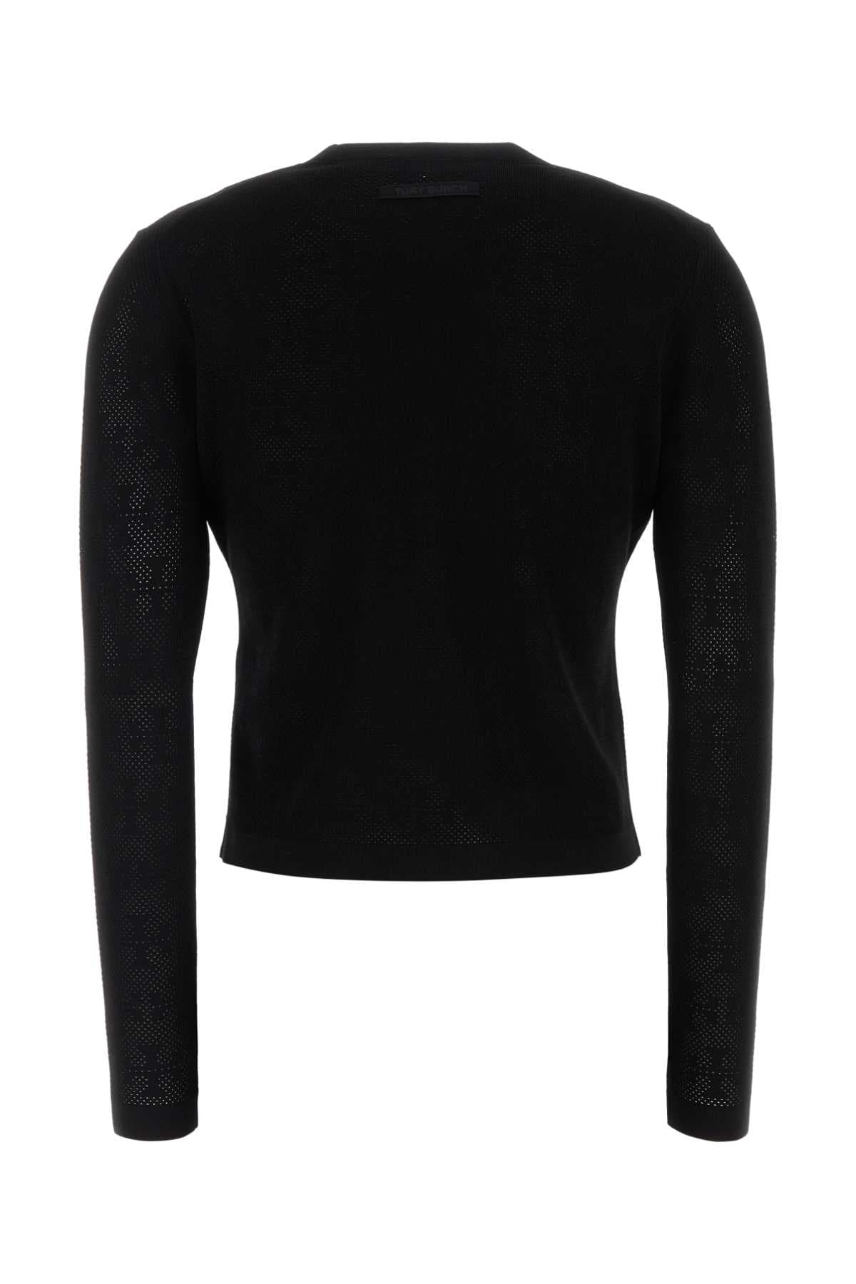 Black viscose blend cardigan - мініатюра 2