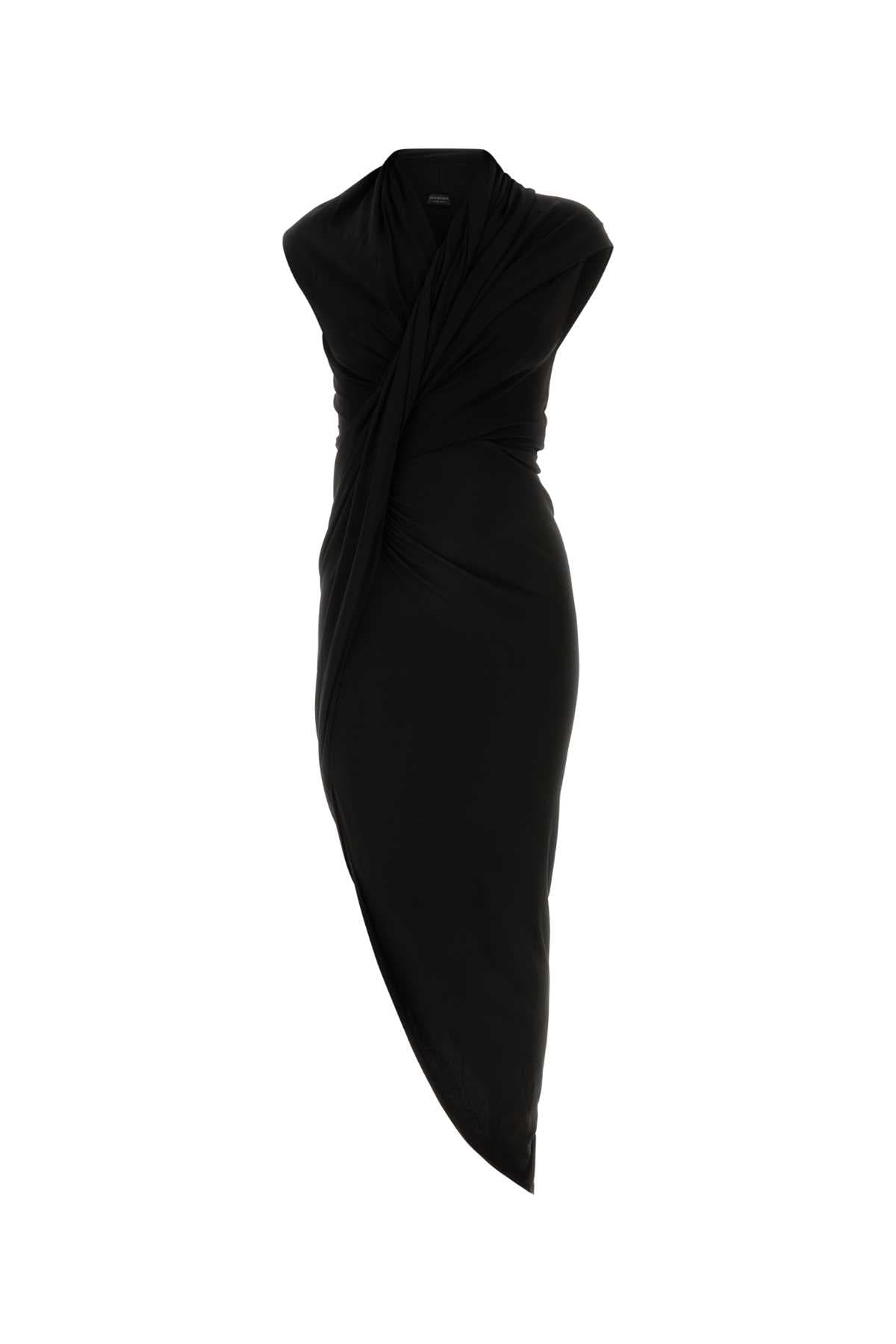 Black stretch crepe dress