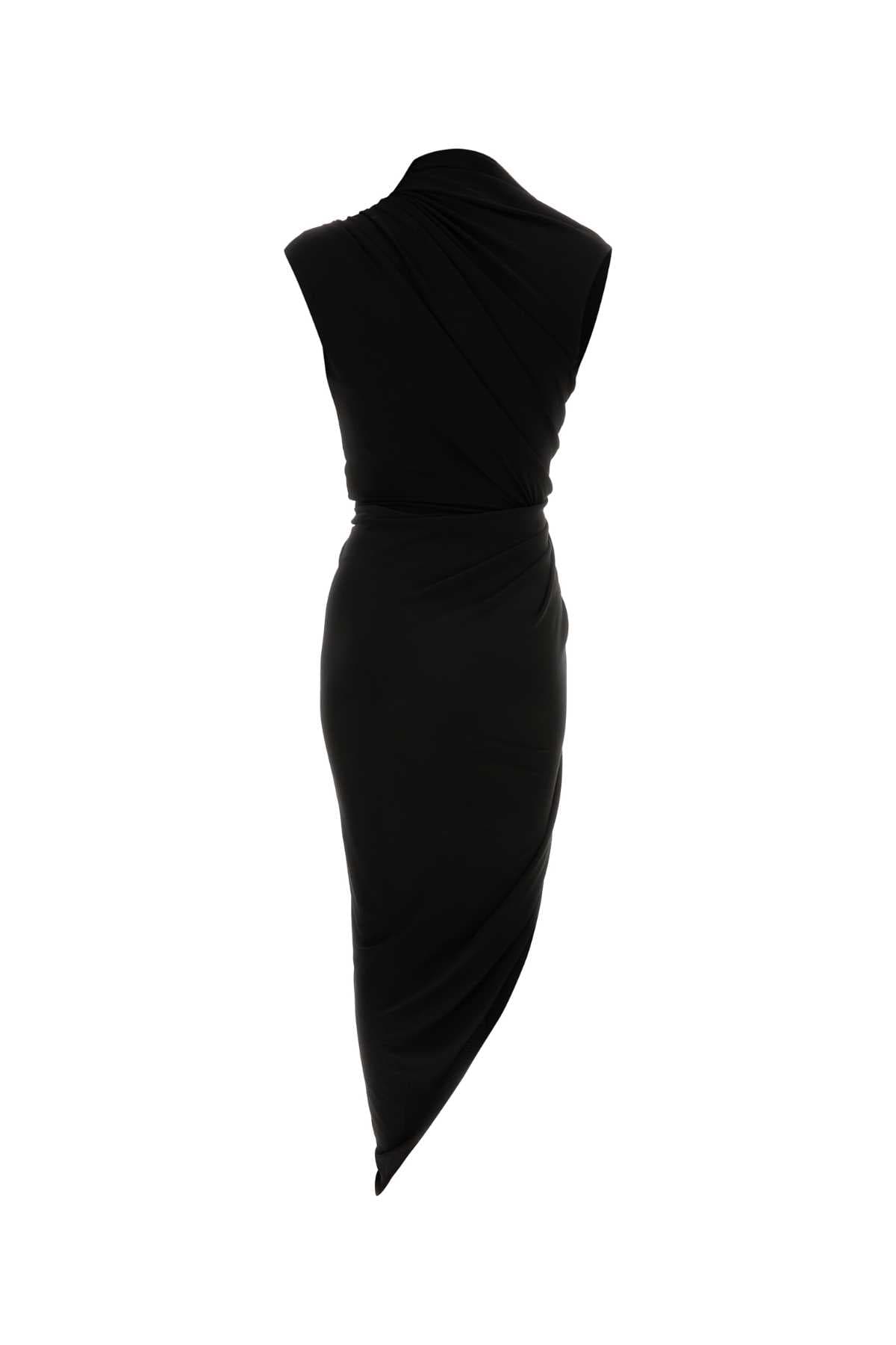 Black stretch crepe dress - мініатюра 2