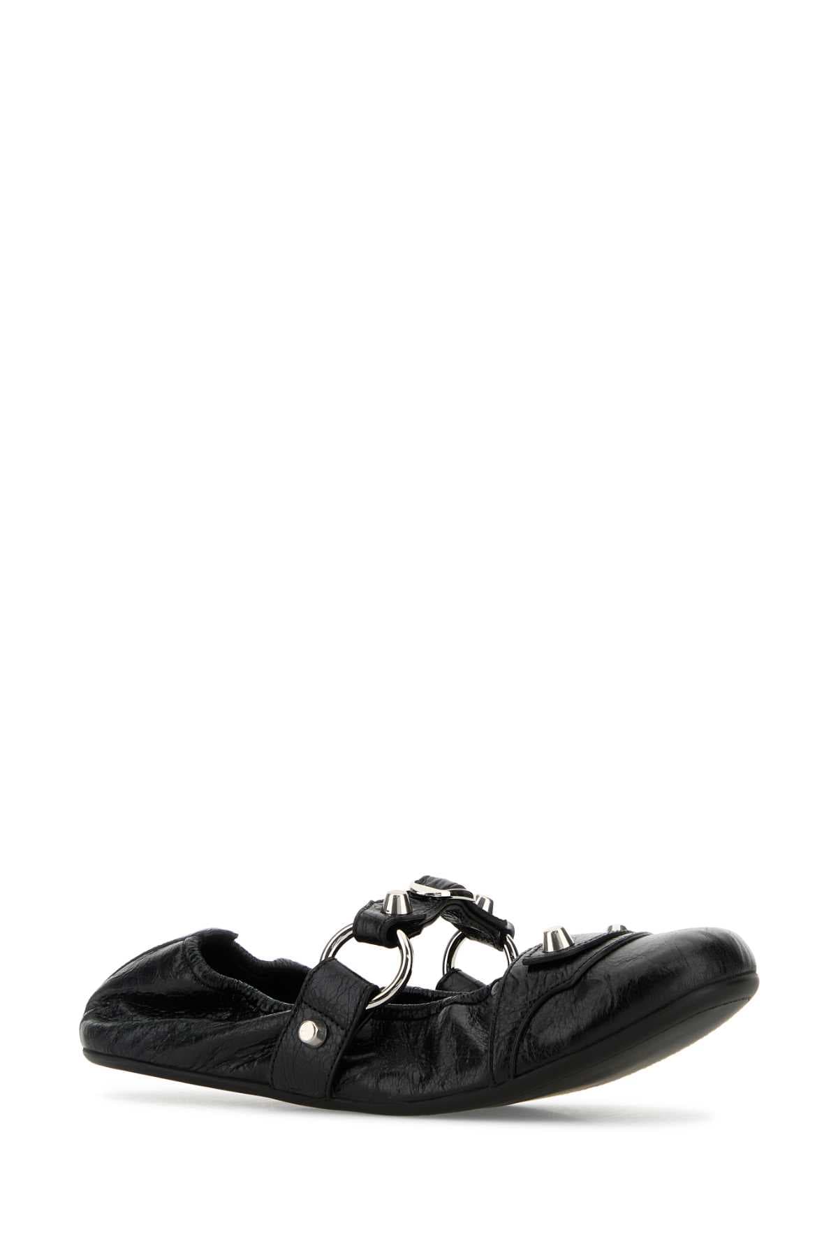 Black leather City ballerinas - мініатюра 2