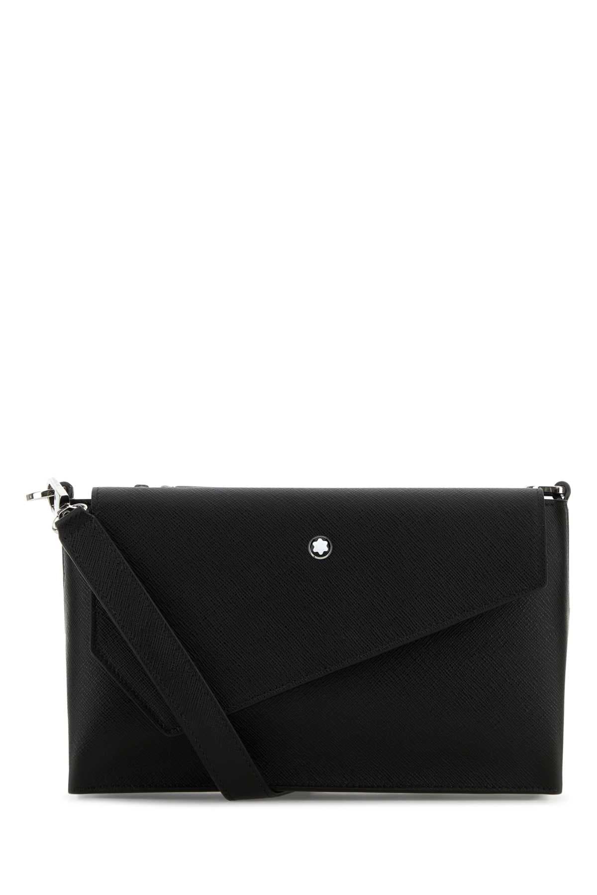 Black leather crossbody bag