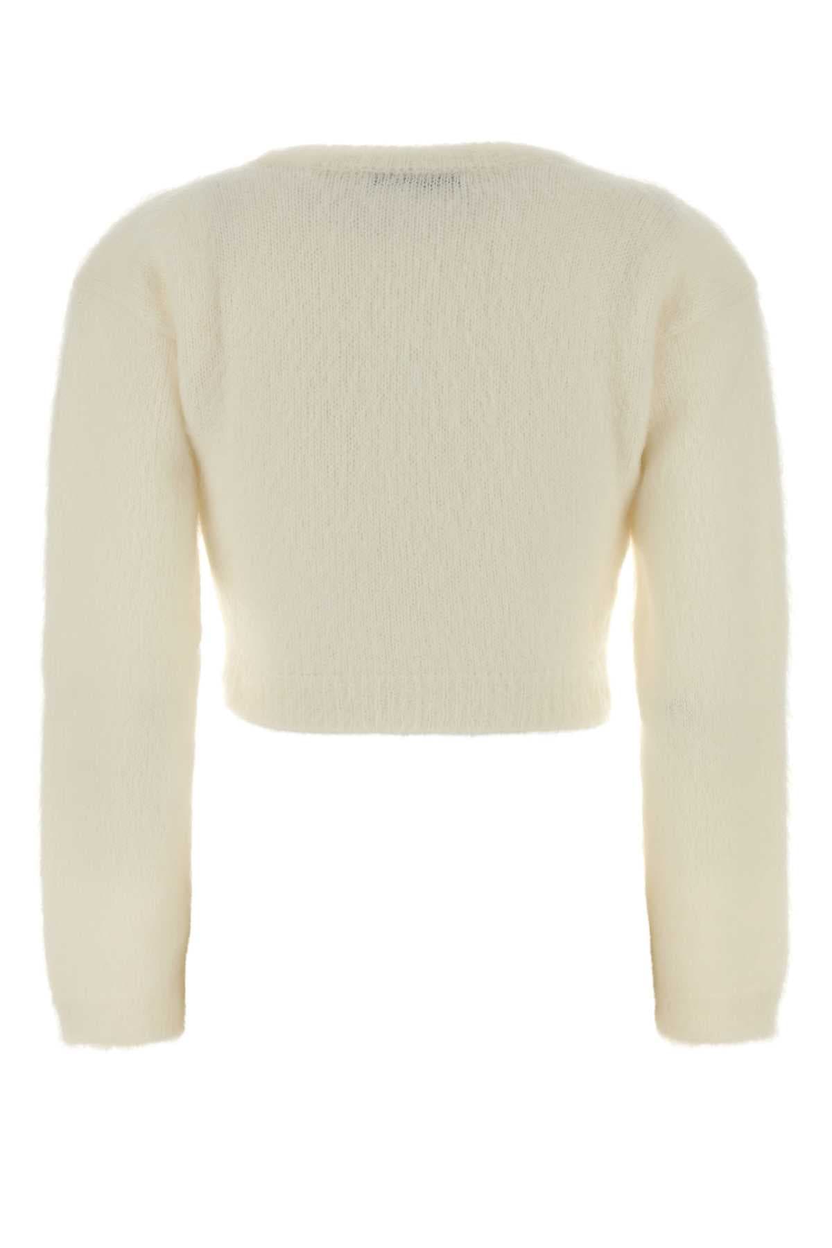 Ivory mohair blend cardigan - мініатюра 2