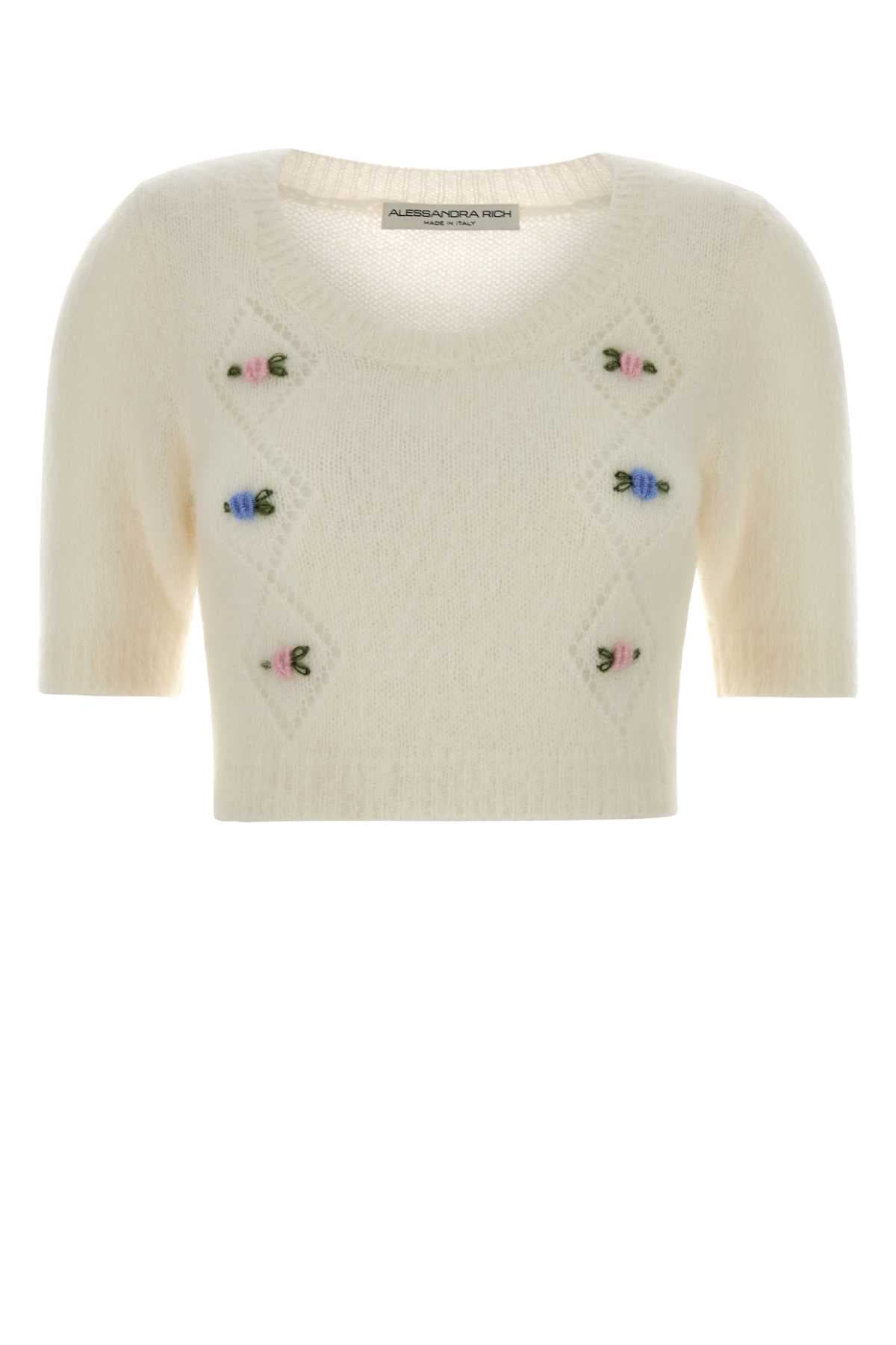 Ivory mohair blend sweater
