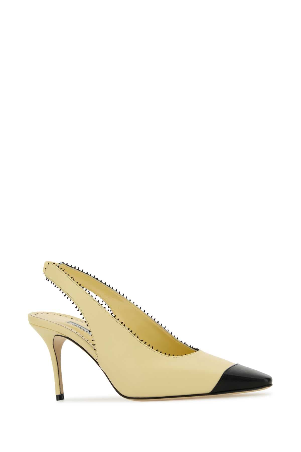 Pastel yellow nappa leather Gaius pumps - мініатюра 2
