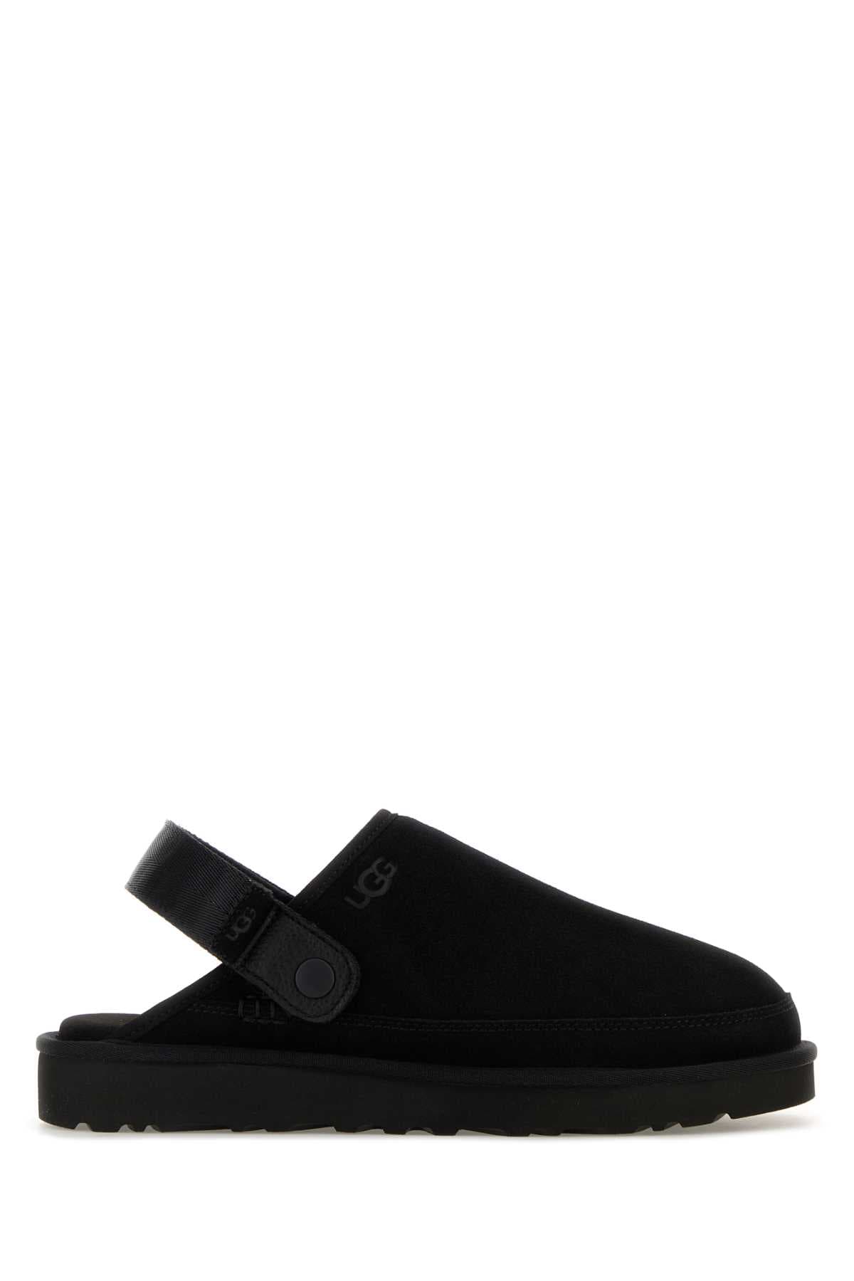 Black suede Goldencoast slippers