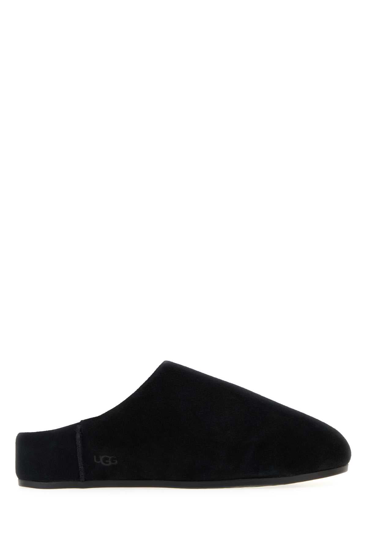 Black suede Elea slippers
