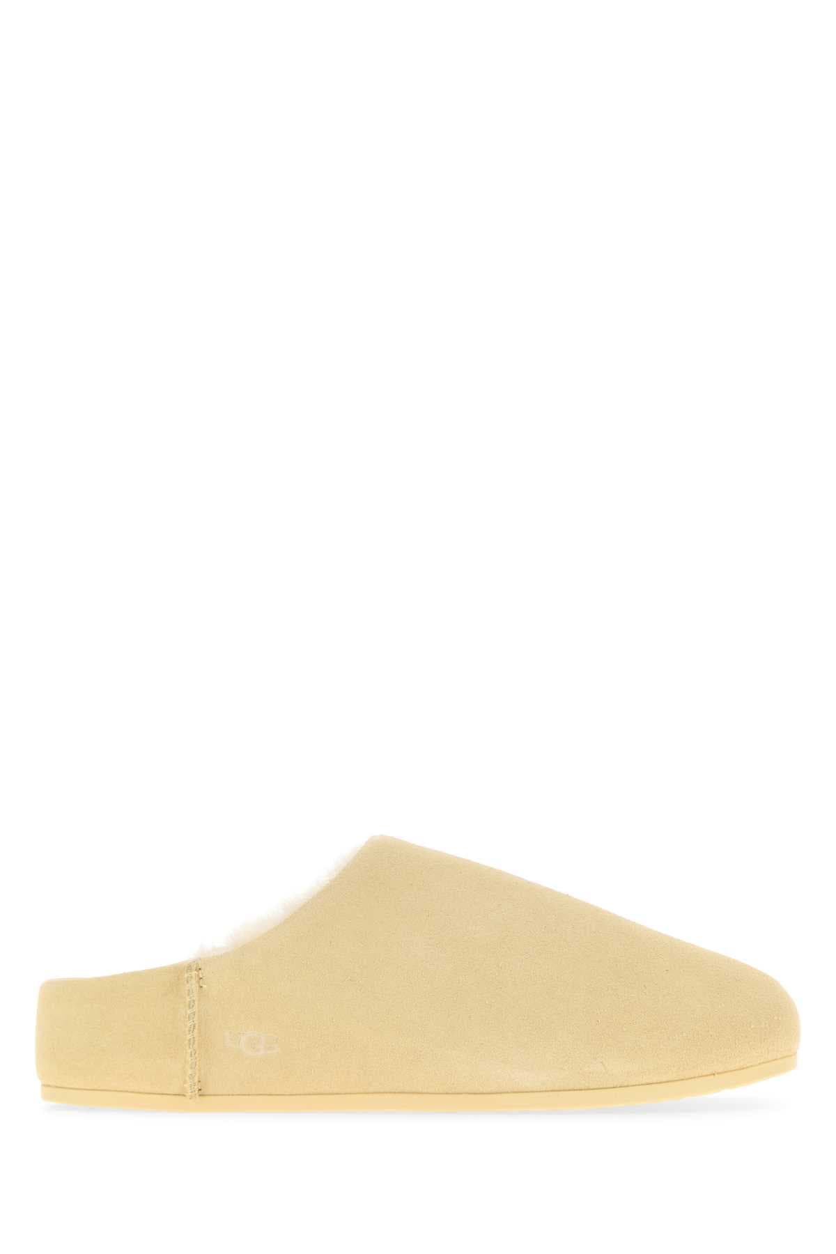 Cream suede Elea slippers