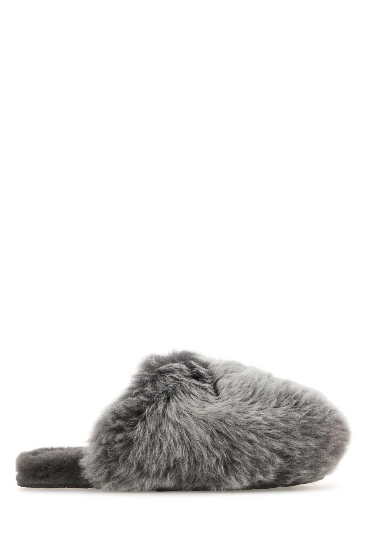 Grey shearling Scuffette slippers