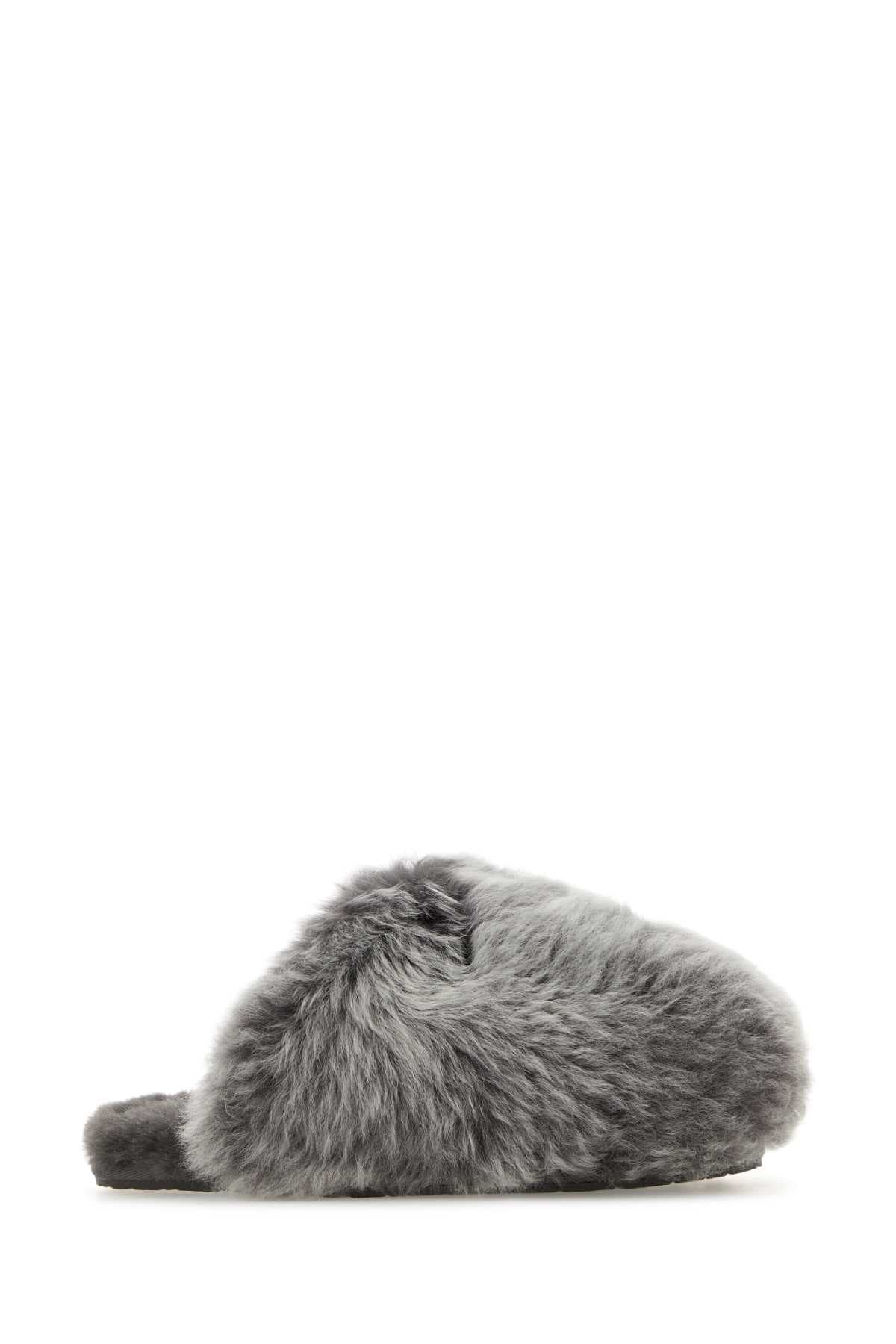 Grey shearling Scuffette slippers - мініатюра 2