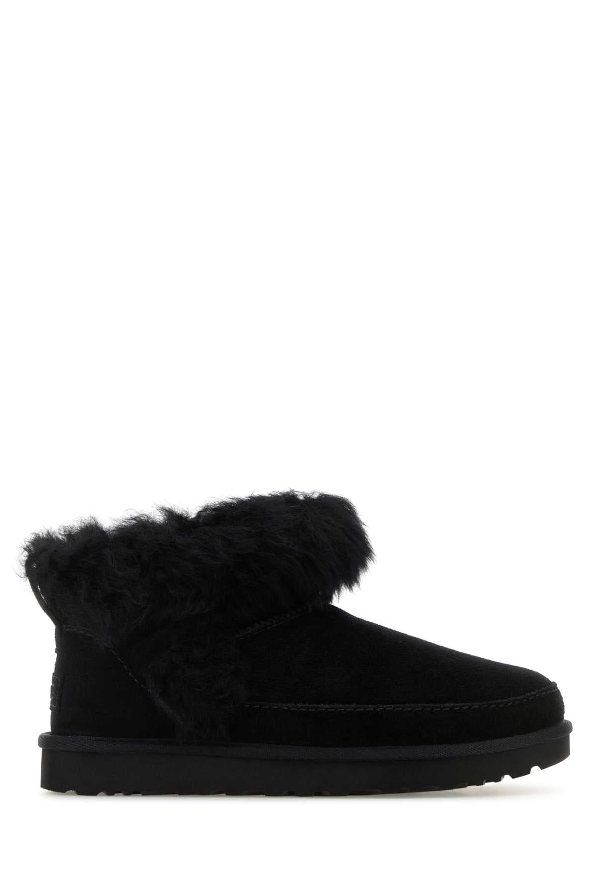 Black suede Ultra Mini ankle boots