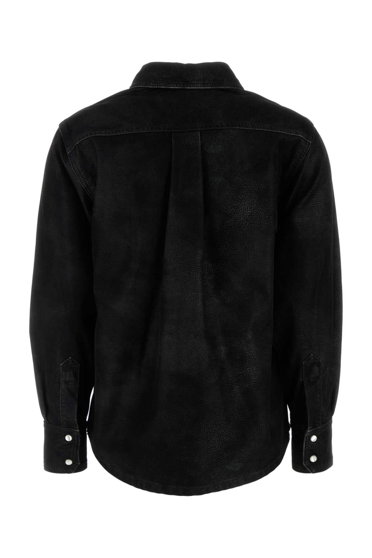 Black synthetic leather Karima shirt - мініатюра 2